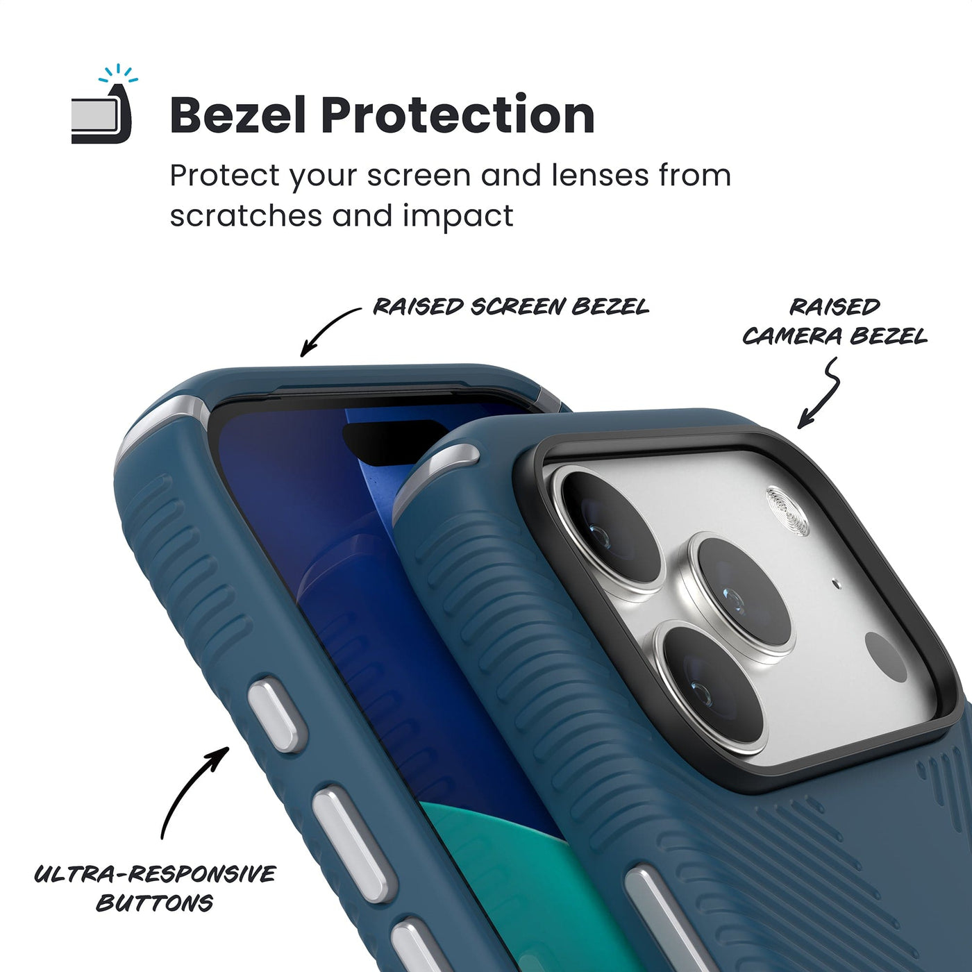 Speck Presidio2 Grip + MS Apple iPhone 17 Pro Deep Sea Blue - with Microban