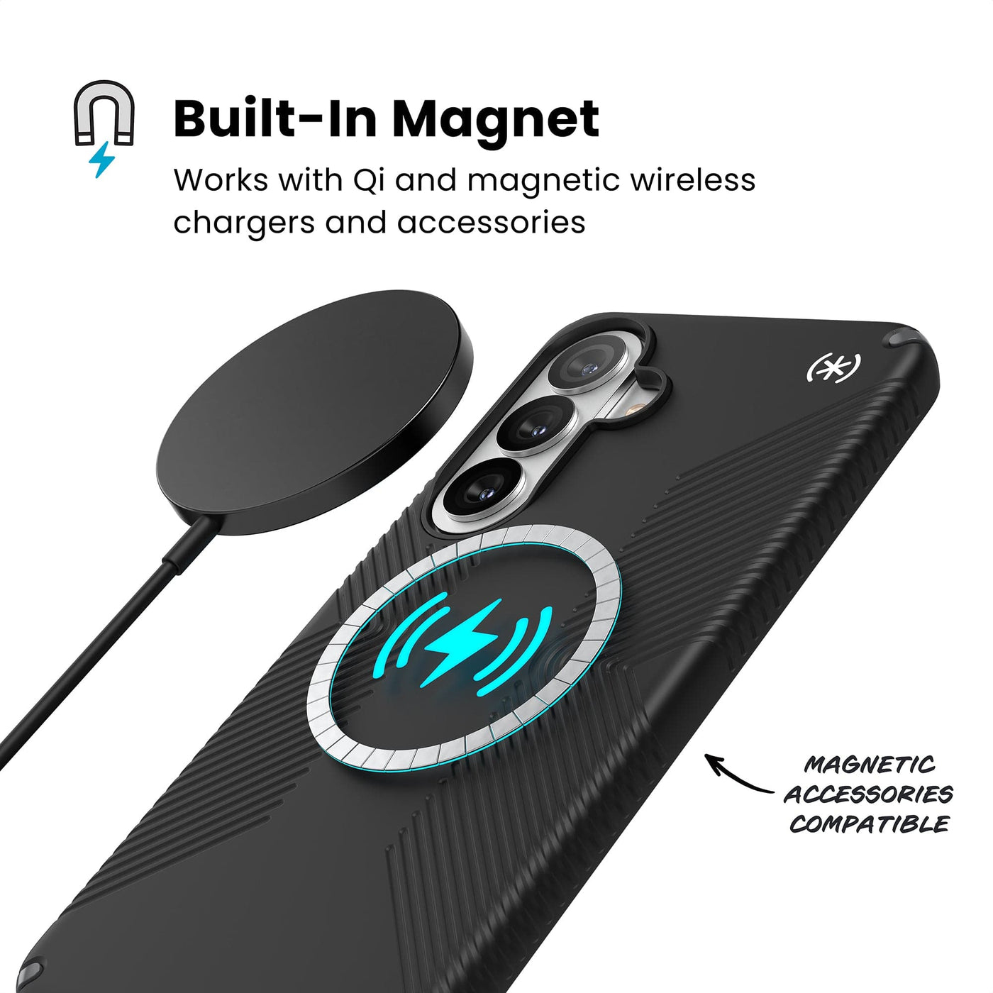 Speck Presidio2 Grip + Magnet Samsung Galaxy S26 Plus Black - Microban