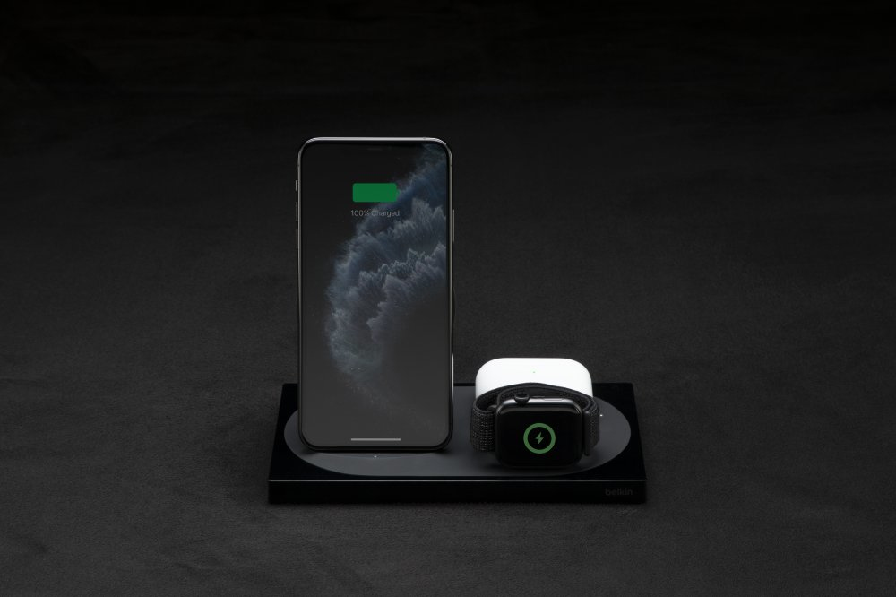 BELKIN 3-in-1 Wireless Pad/Stand/Apple Watch Black