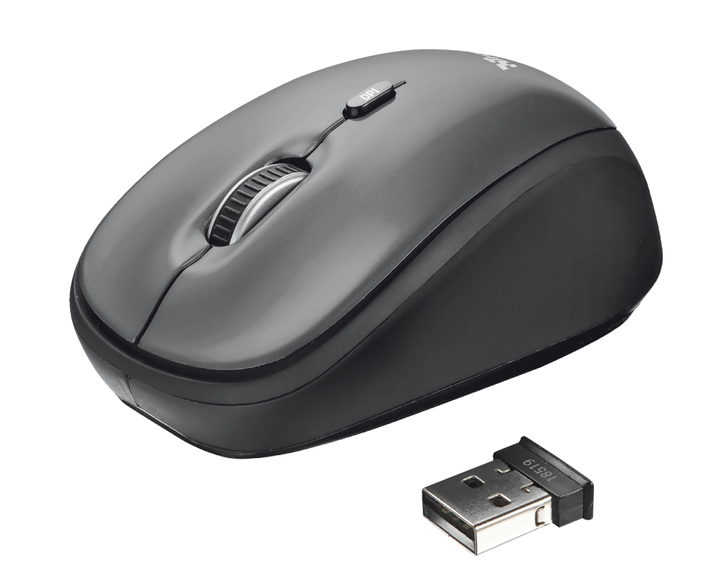 Trust YVI DRAADLOZE MOUSE -BLK