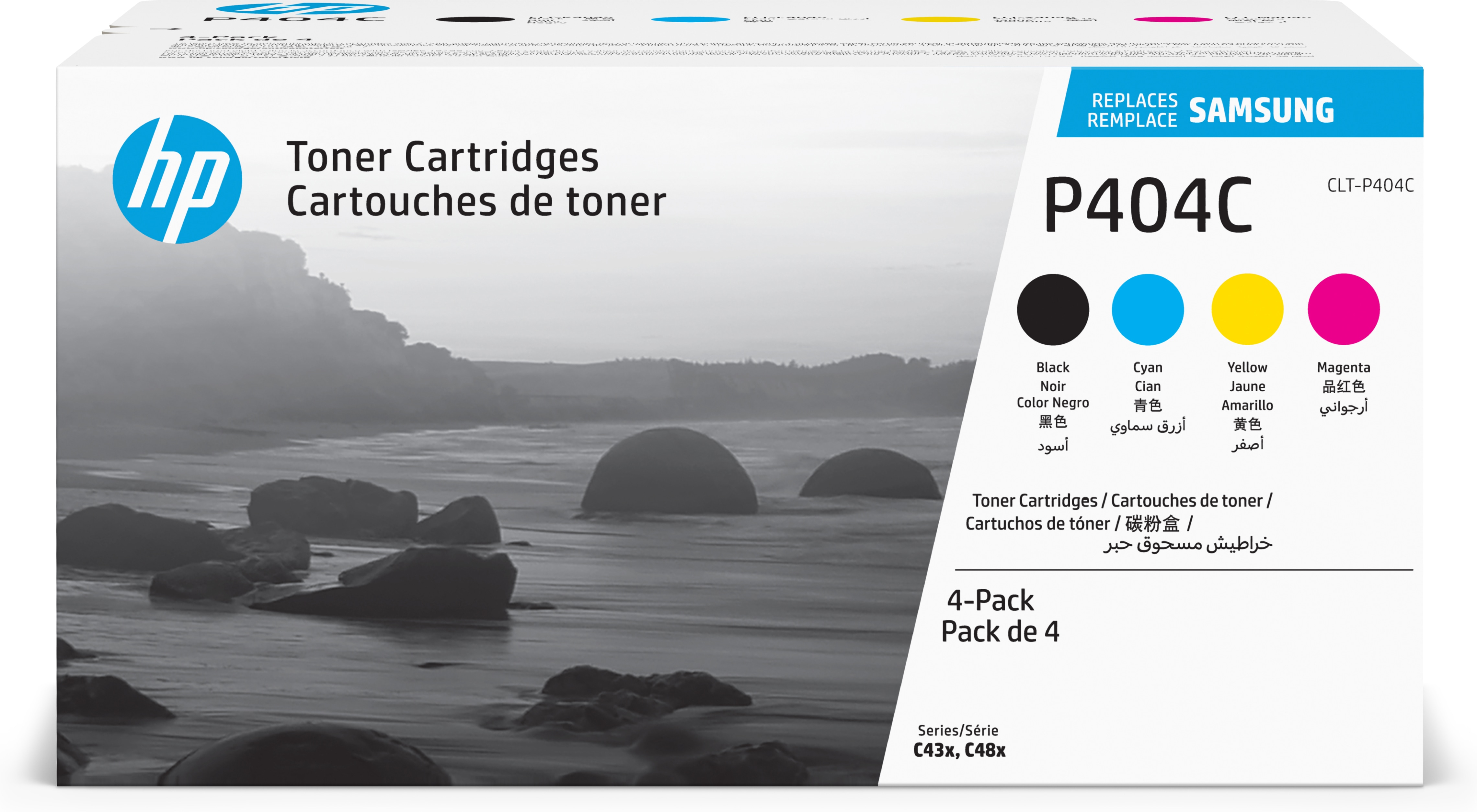 Samsung CLT-P404C Pack de 4 cartouches authentiques de toner cyan/magenta/jaune/noir