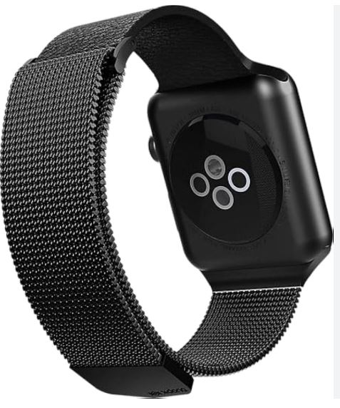 X-Doria Apple Watch 42/44mm, hybrid mesh band, noir