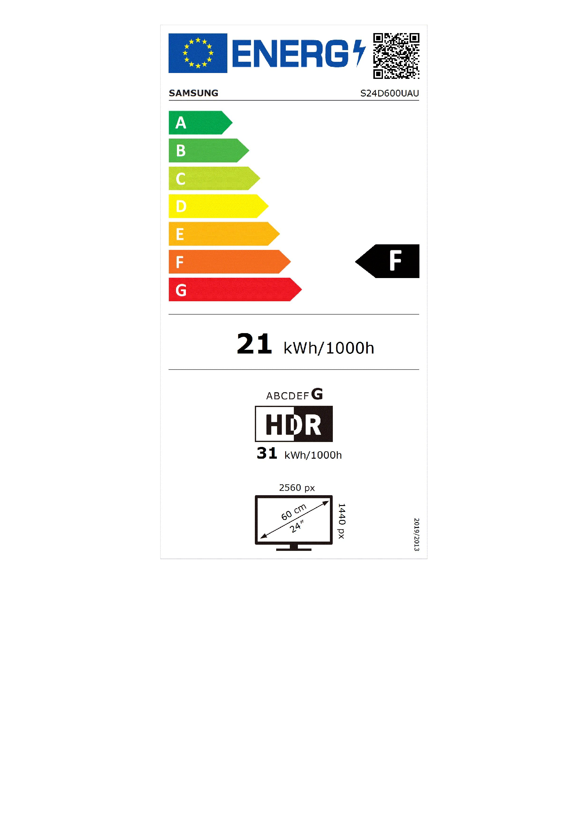 Monitor Samsung LS24D600UAUXEN 24' QHD 16:9 100Hz Black