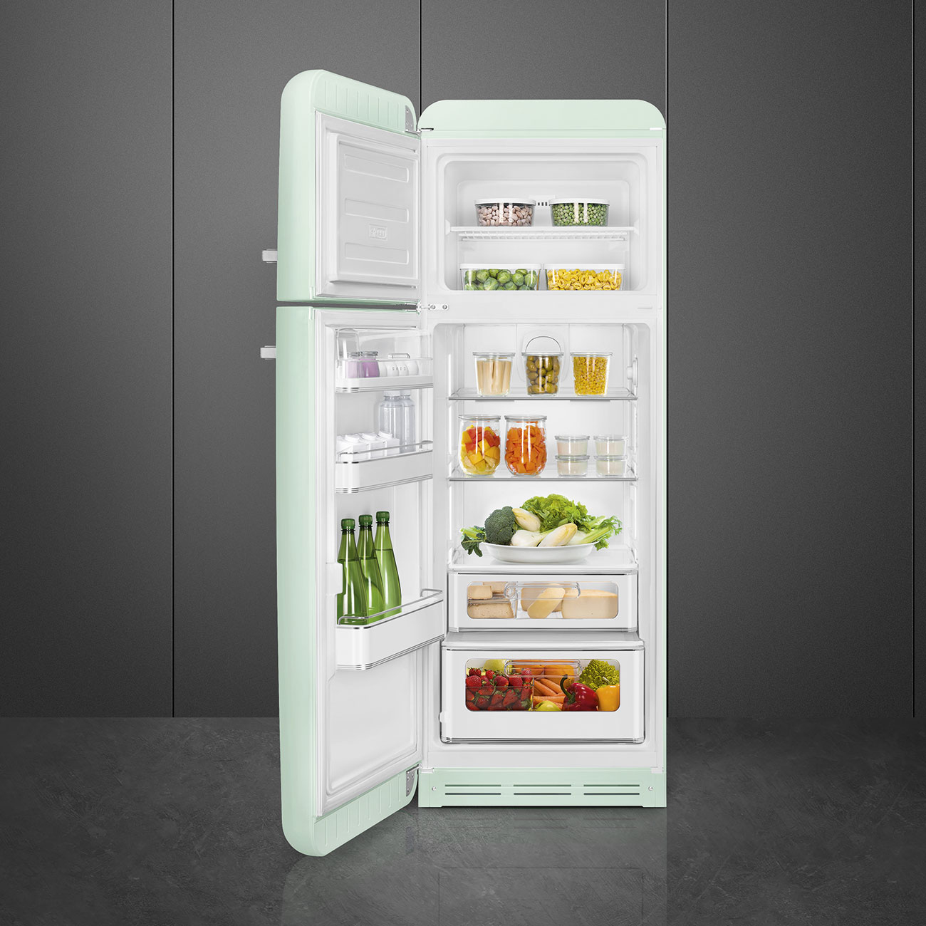 Combi-Koelkast SMEG FAB30LPG6 50's Style / C / 222L+72L / 172cm / pastelgroen