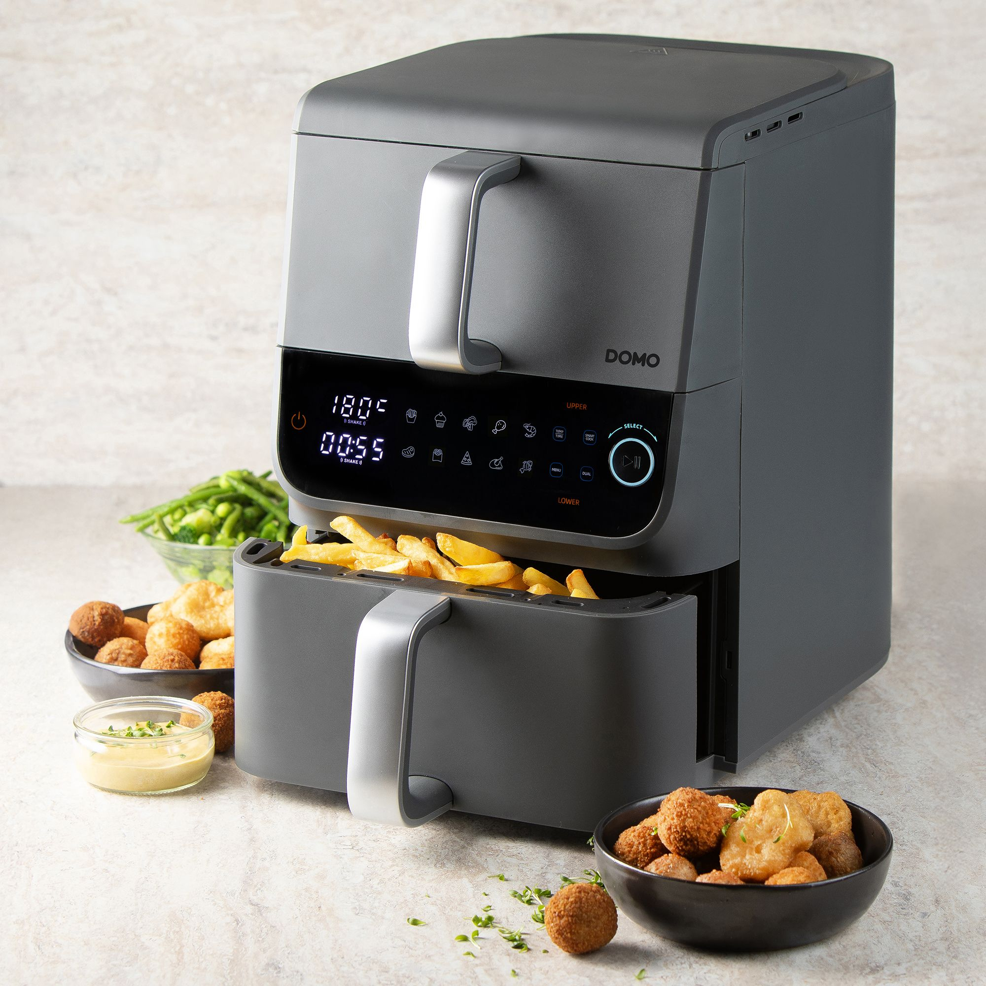 Heteluchtfriteuse Domo DO549FR dubbel verticaal