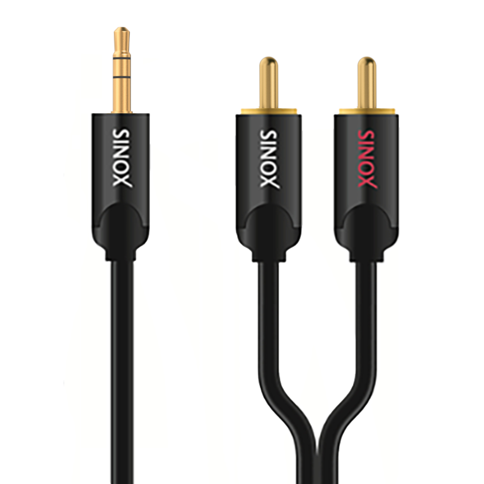 SHD3461 SINOX Aansluitkabel 3,5mm stereo-2xRCA 0,75 mtr.