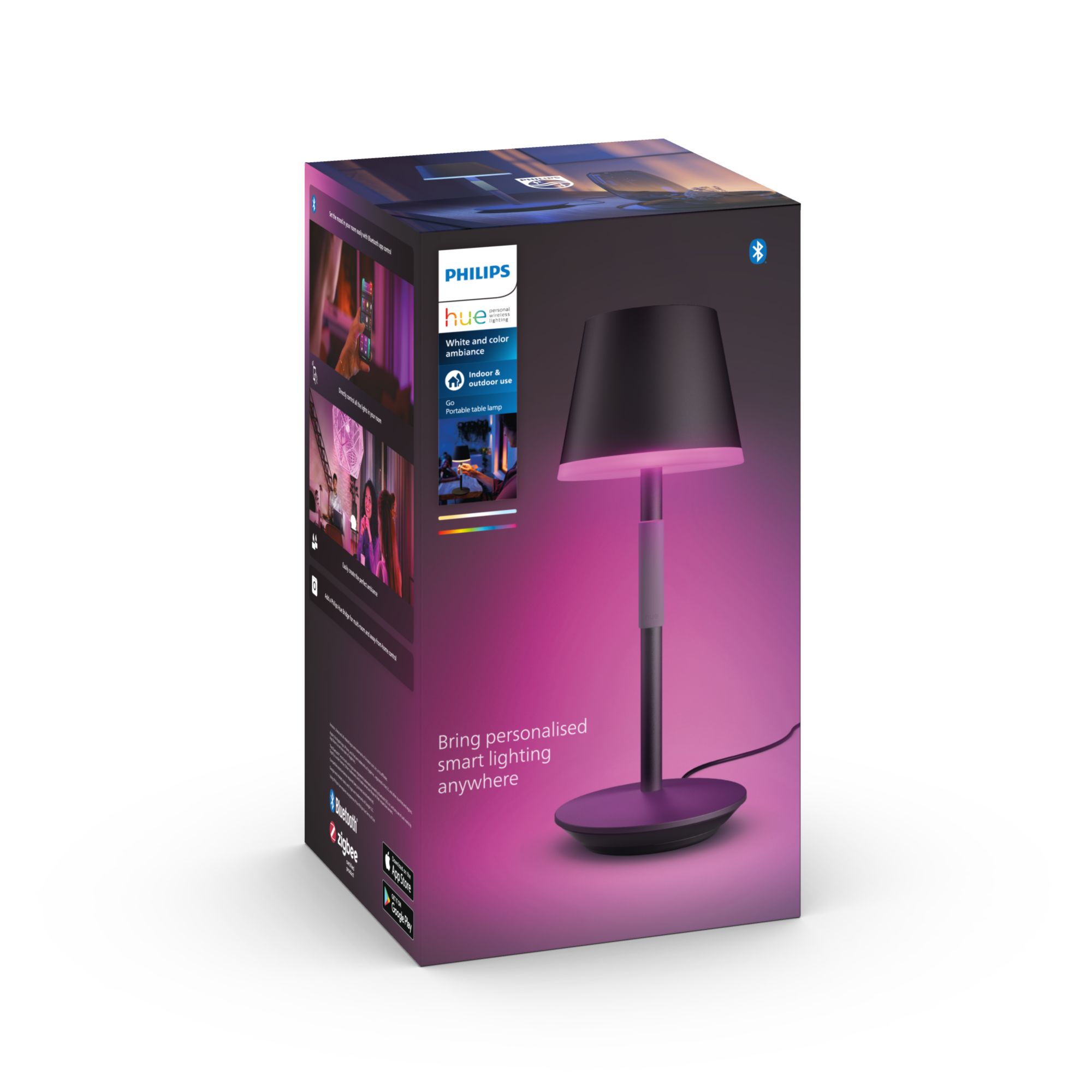 Tafellamp PHILIPS HUE Go White Color Ambiance Black
