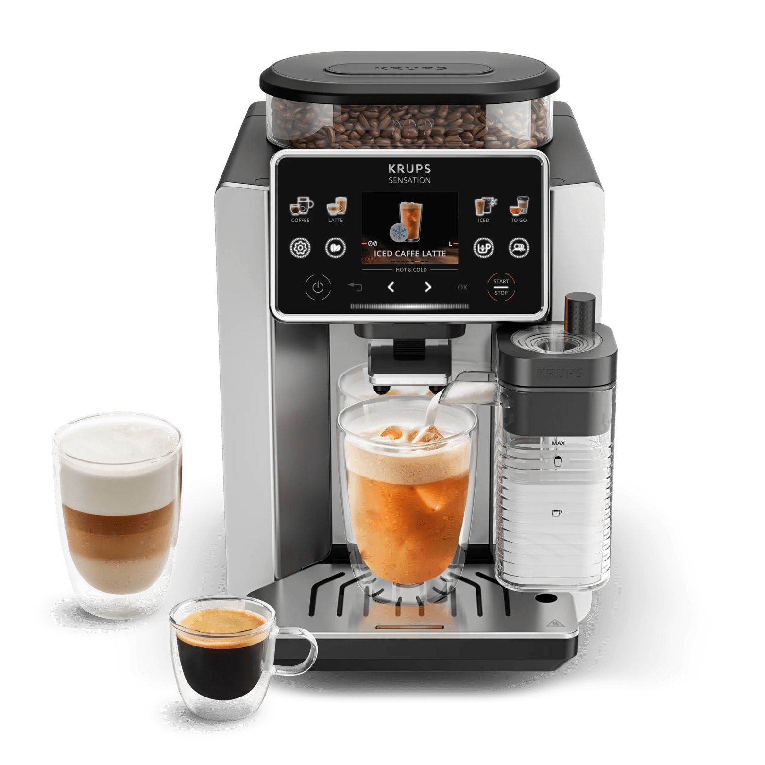 Espressomachine KRUPS EA918GE0 Sensation Elite / Aluminium
