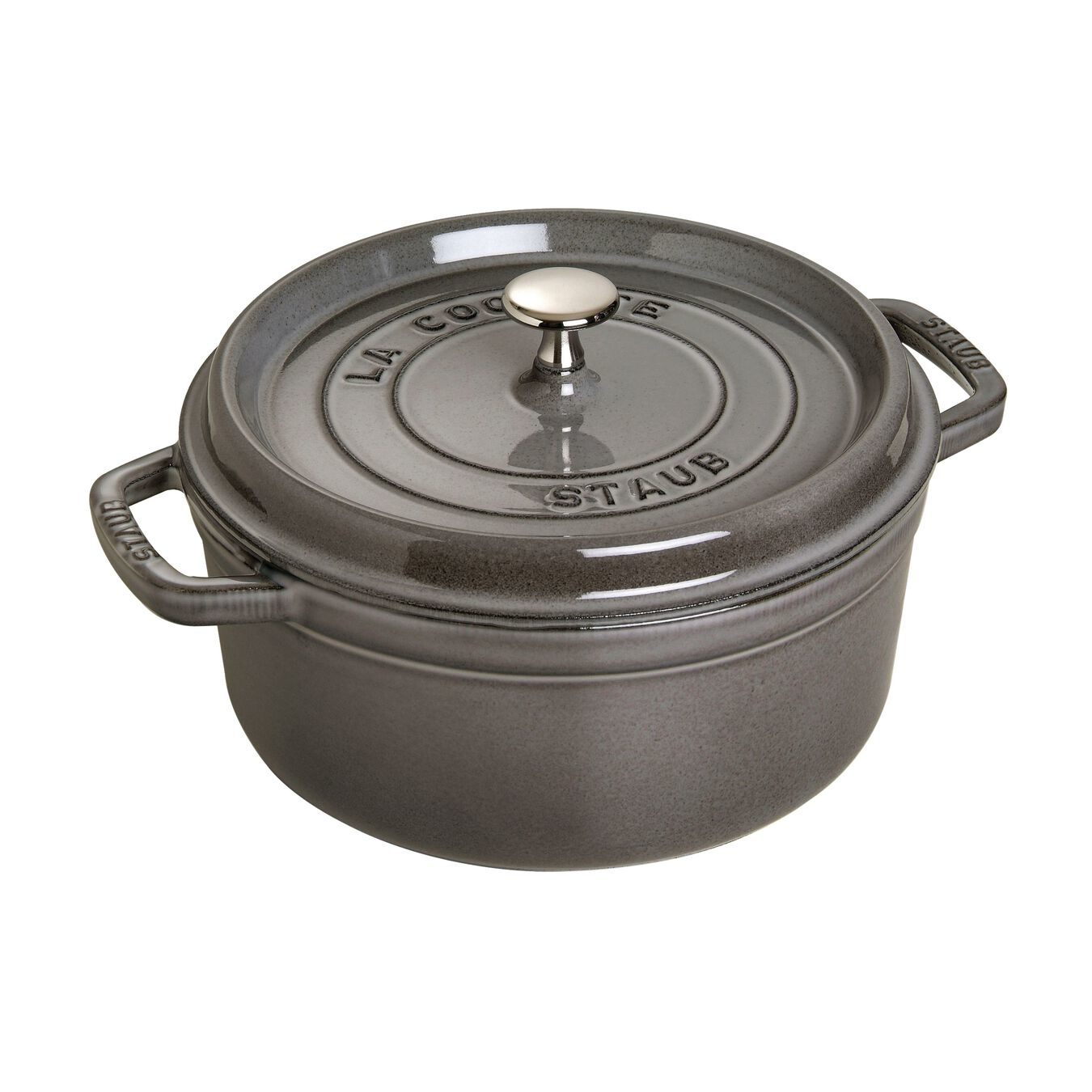 Staub ronde cocotte 24cm grijs 1102418