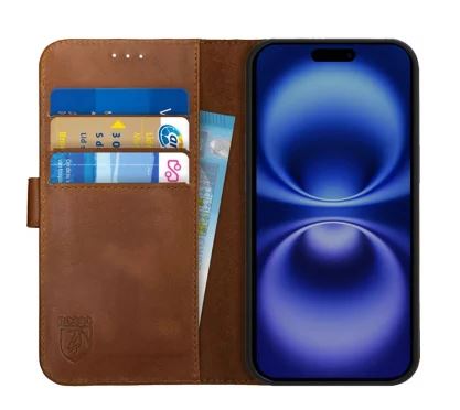 JustinCase Premium Wallet Case Apple iPhone 16 bruin