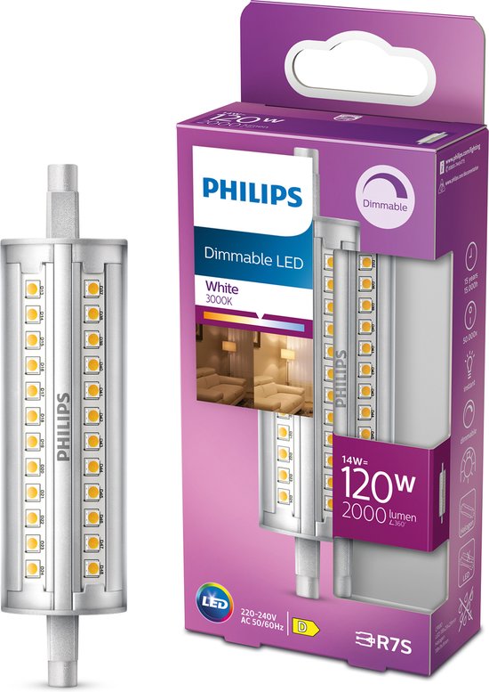 LED-capsule PHILIPS 8718699773694 R7S 118MM 14W-120W Dimbaar