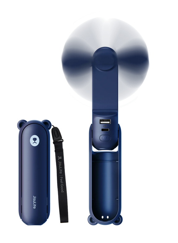 Handheld Jisulife Fan 8 - Zaklamp - Ventilator - 2000Mah Powerbank - USB-C - Blue