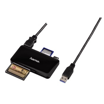 Card reader HAMA 114837 usb 3.0 Multi Card Reader slim zwart