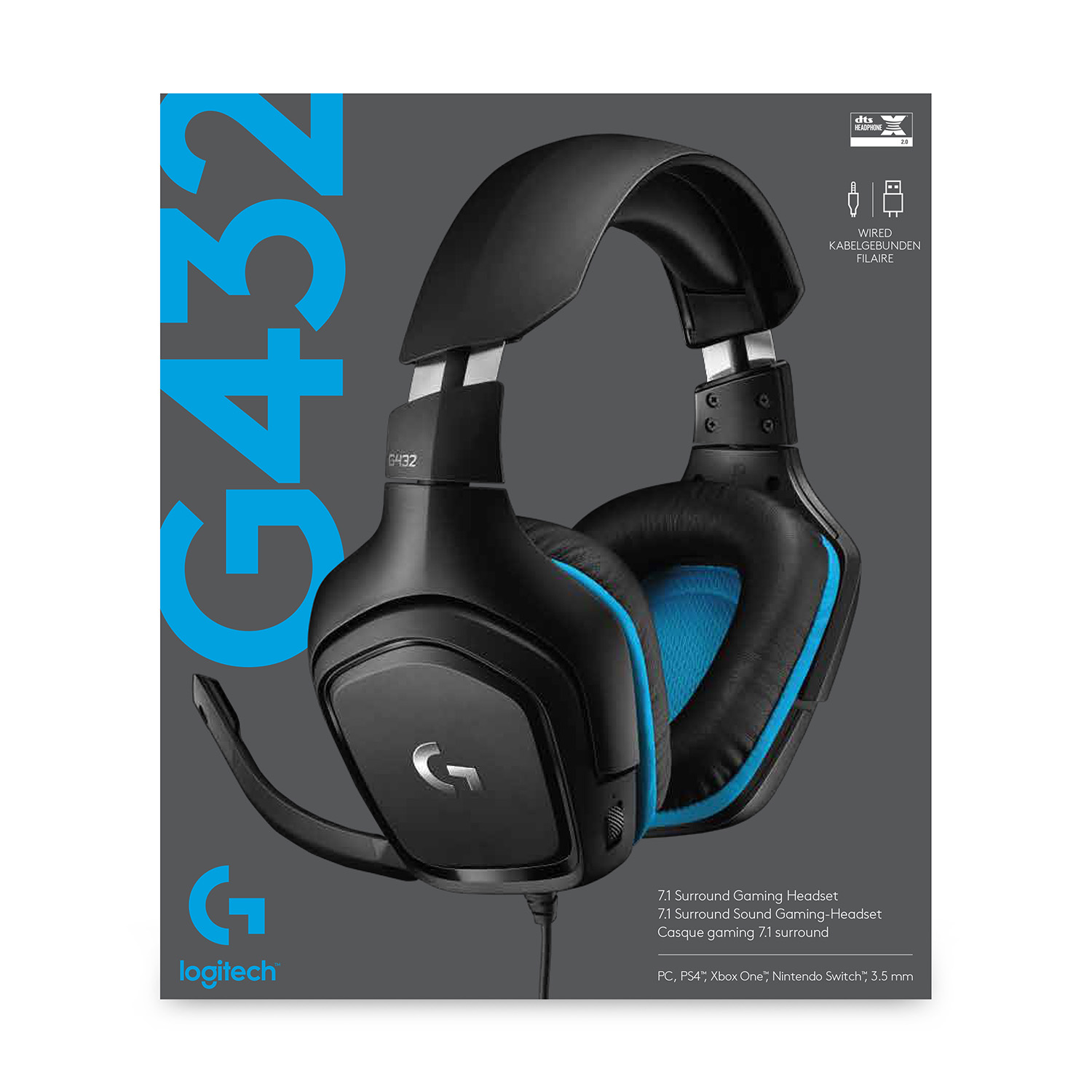 LOGITECH G432 GAMING HEADSET LEATHERATTE