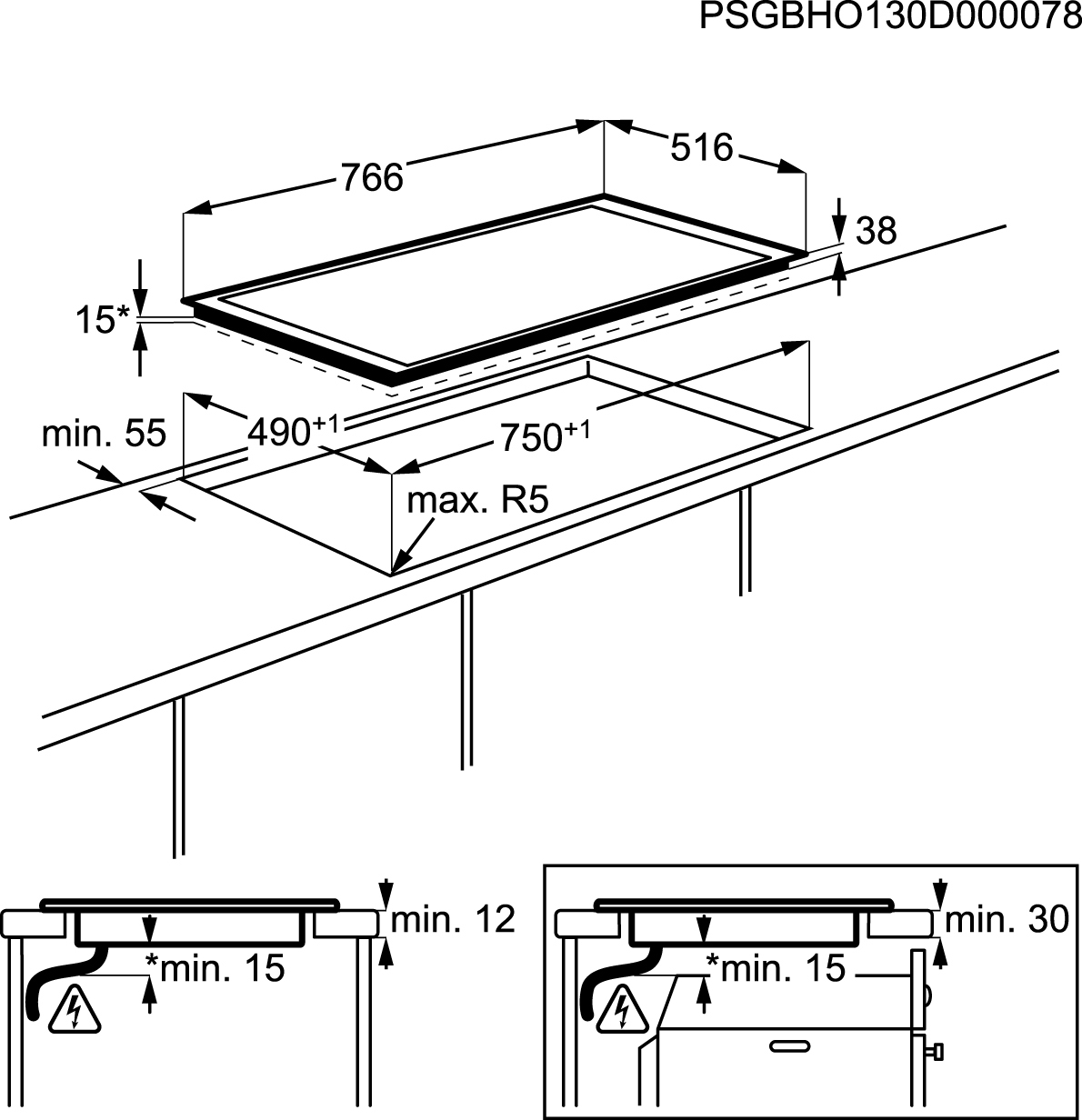 AEG HK854870XB Zwart Ingebouwd Keramisch 4 zone(s)