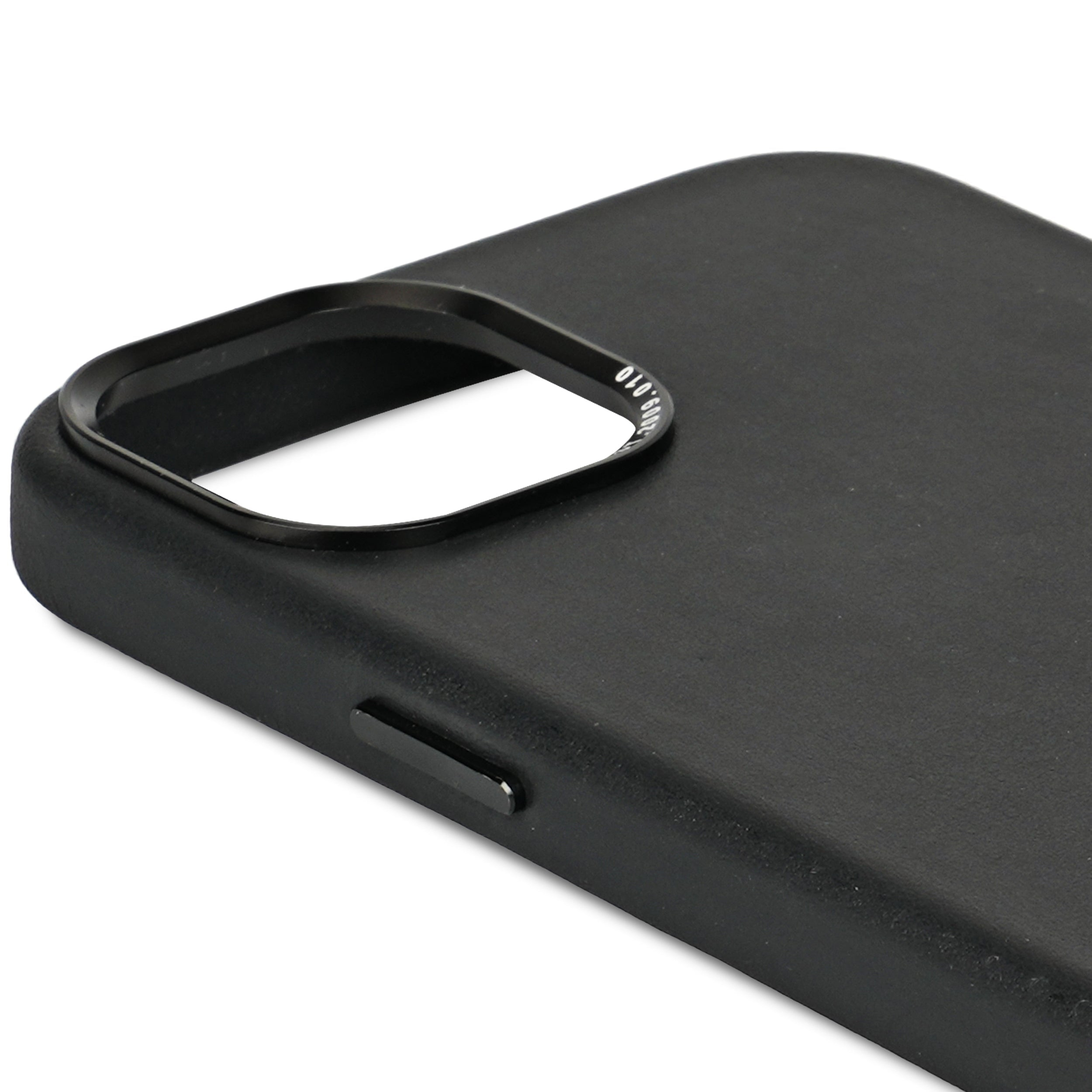 Decoded iPhone 15, housse cuir, noir