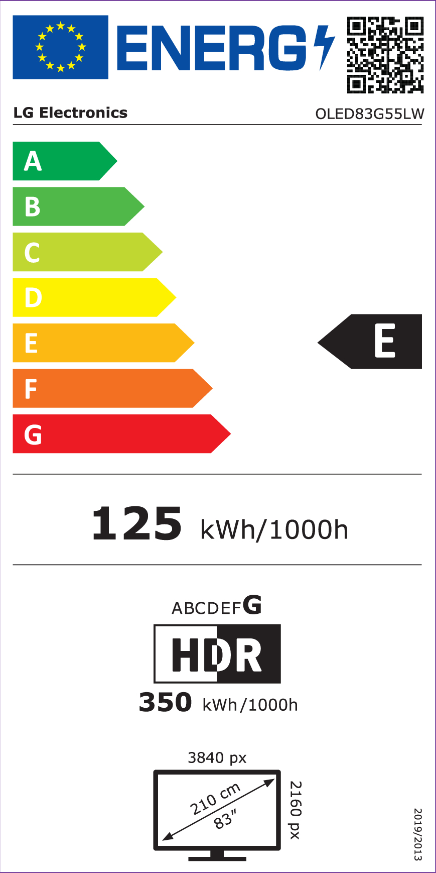 OLED TV LG OLED83G55LW - met muurbeugel