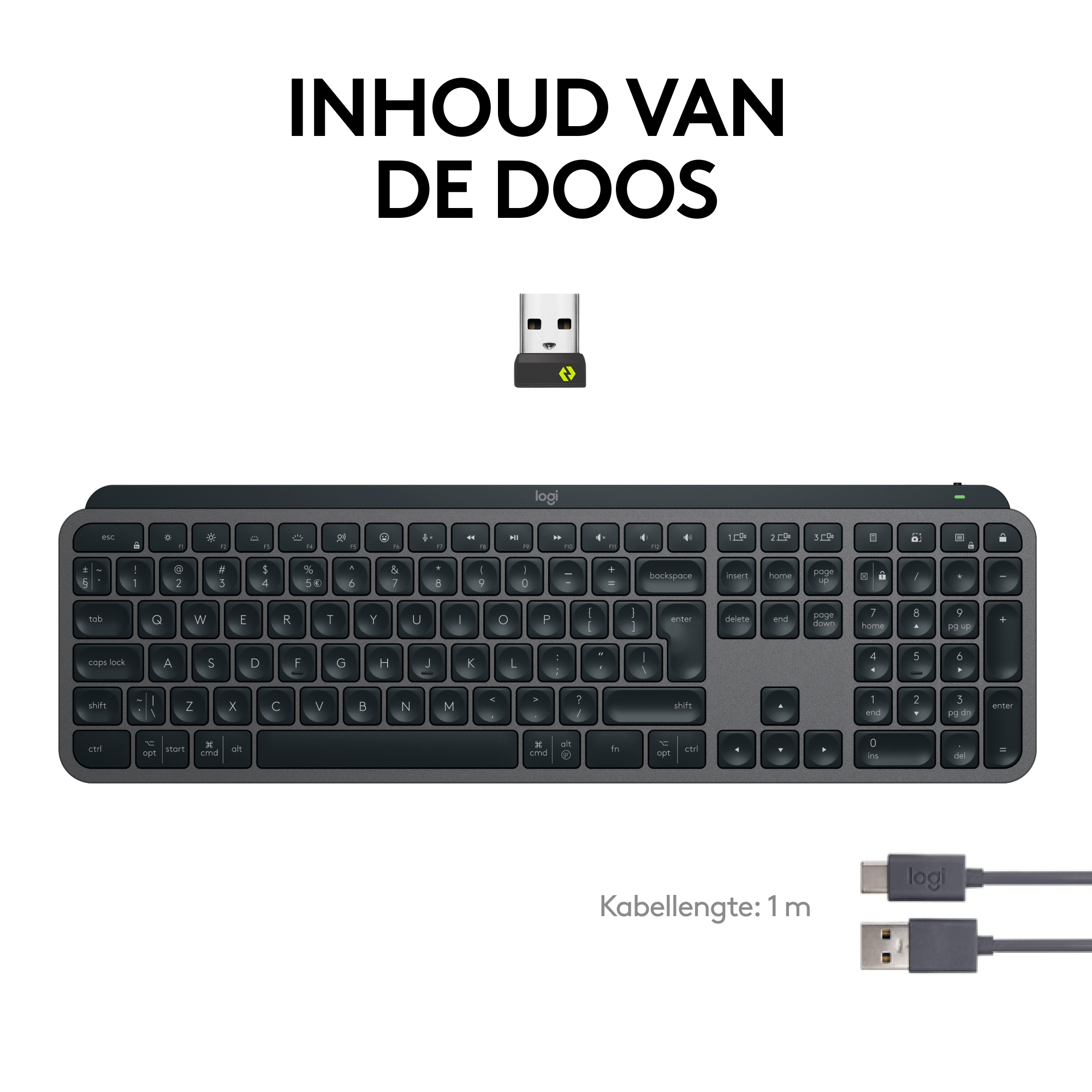 LOGITECH WIRELESS MX KEYS AZERTY ZWART