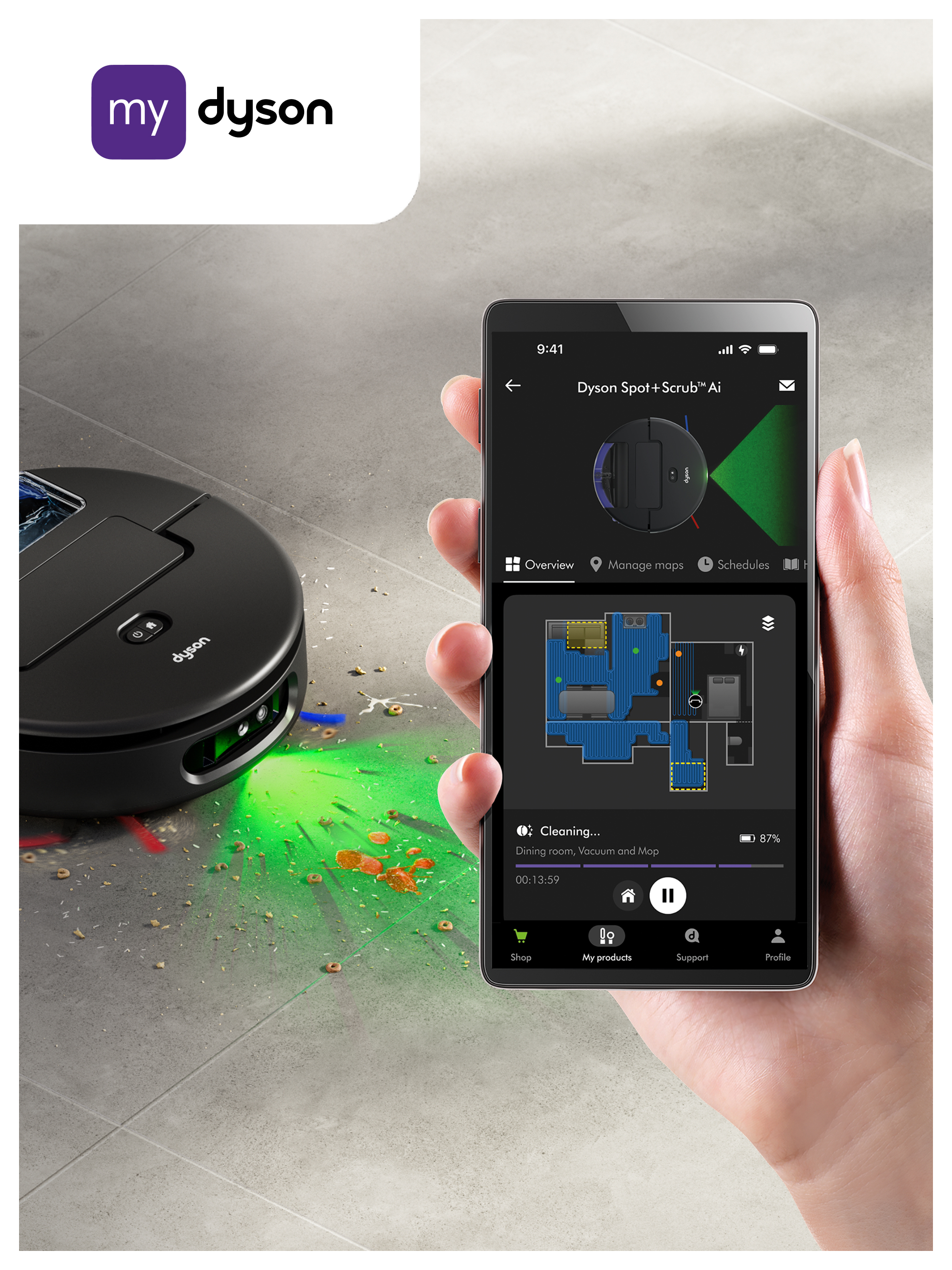 Dyson Spot+scrub Ai 0,25 l Zwart