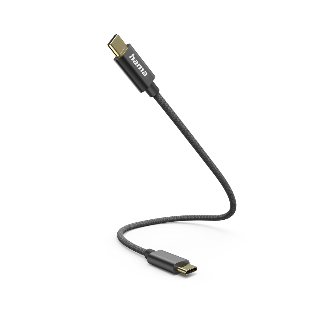 Oplaadkabel Hama USB-C > USB-C 0,2m Nylon Zwart