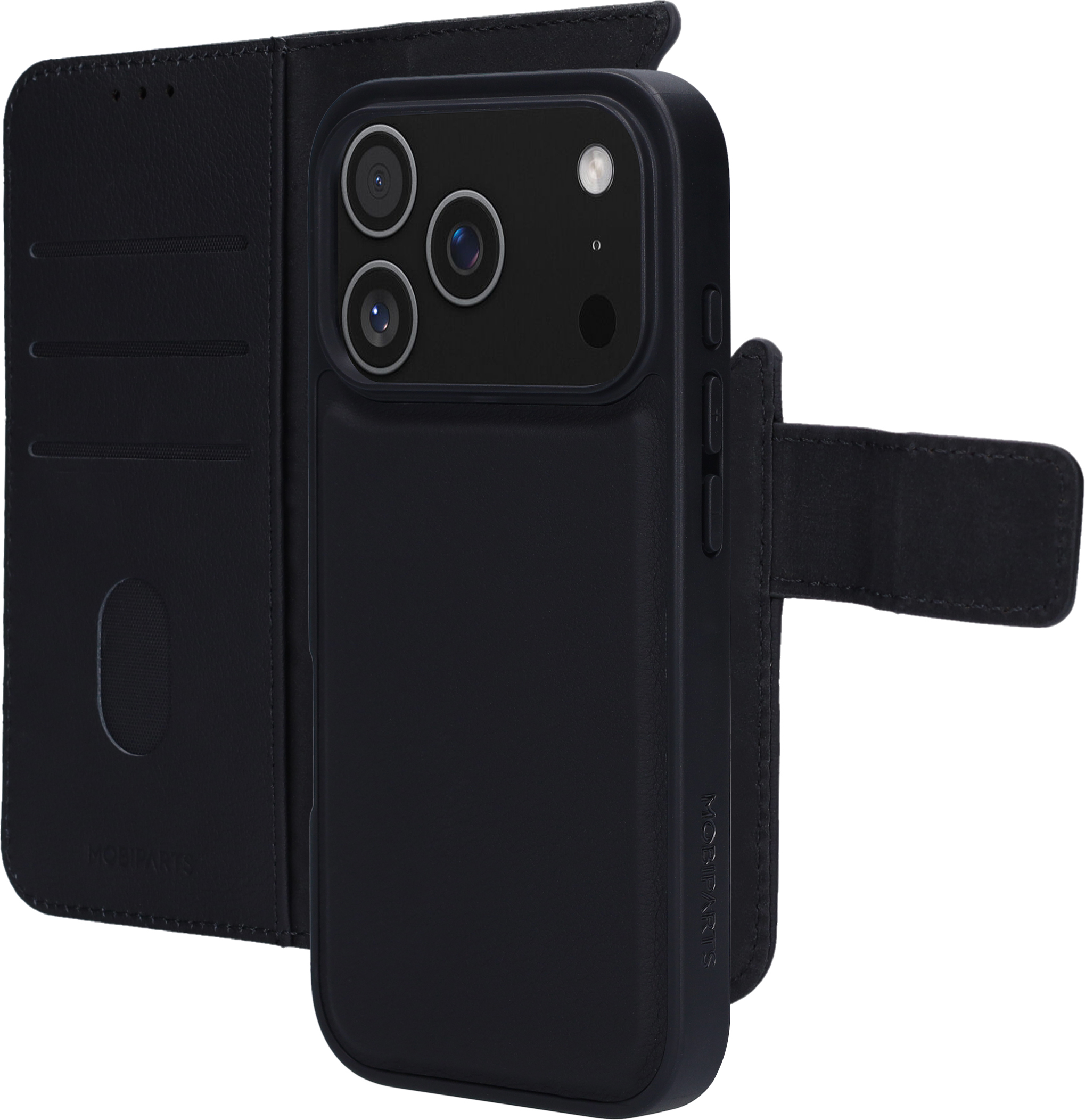 Mobiparts Leather 2 in 1 Apple iPhone 17 Pro Wallet Case Black