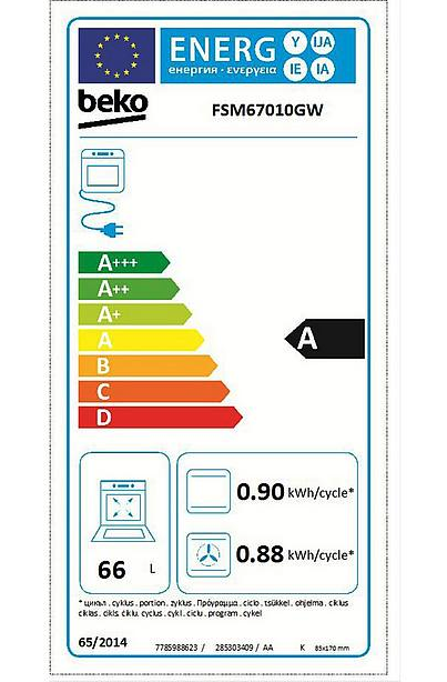 Fornuis BEKO FSM67010GW / Vitrokeramisch / 60cm