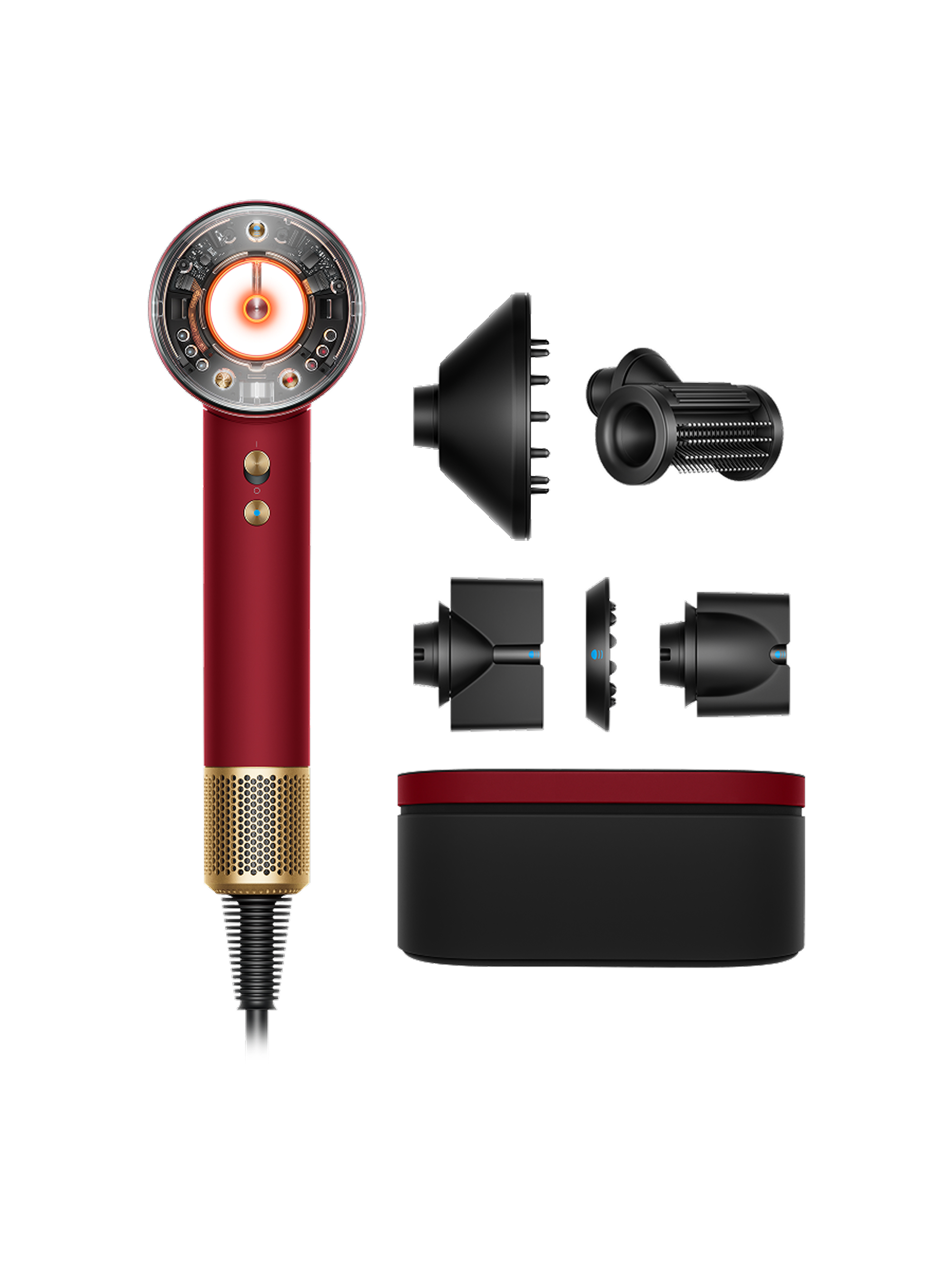 Haardroger DYSON 493117-01 Supersonic Nural / Straight + Wavy / red velvet & gold