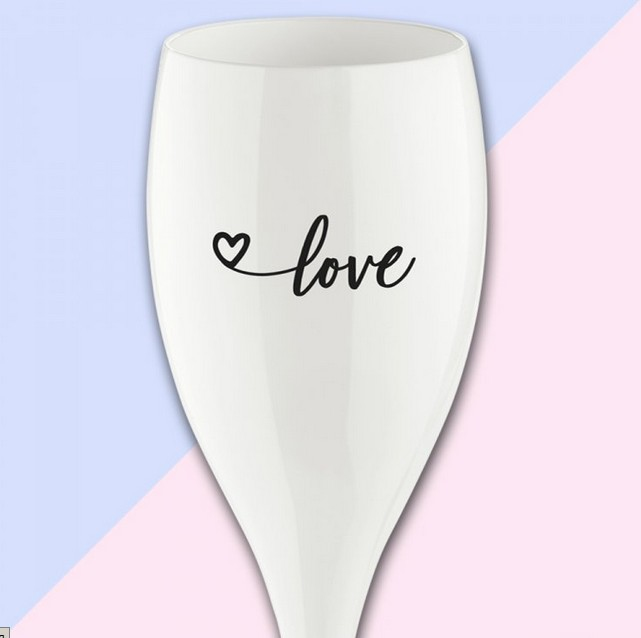Glas KOZIOL 3439525 Cheers Love 2.0 White 100ml