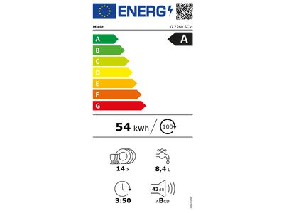 Vaatwasser BI MIELE  G7260 SCVi / VI / A / 43dB / ComfortClose