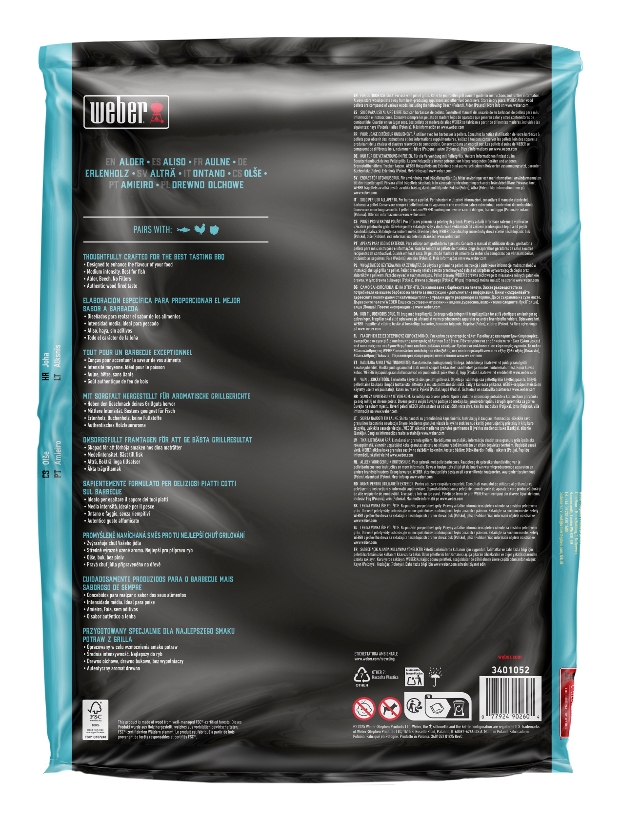 Pellets WEBER 3401052 Alder / 8KG