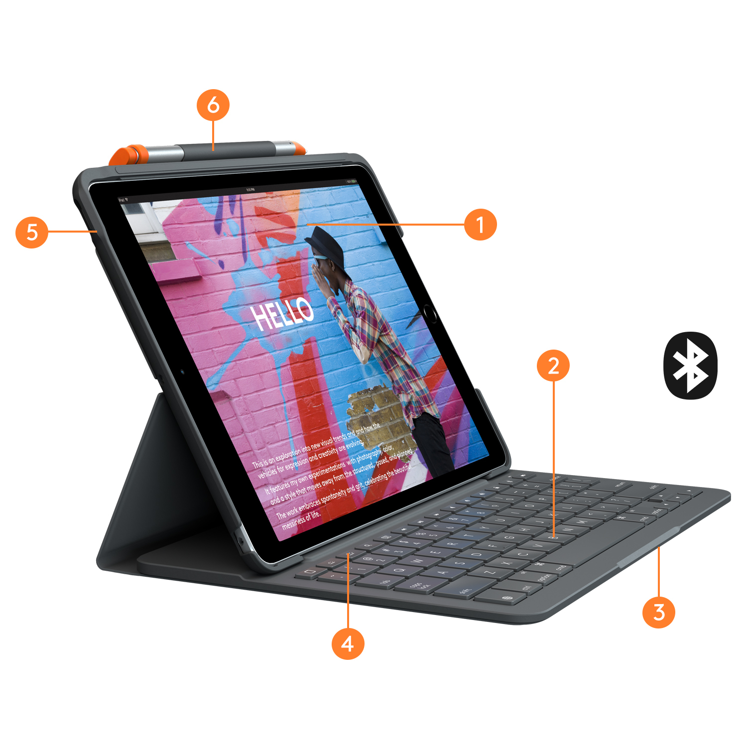 Keyboard LOGITECH SLIM Folio iPad 10.2 '19-21 Graphite