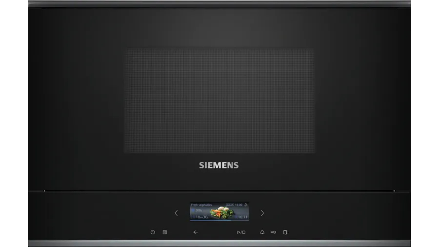 Siemens iQ700 BF722L1B1 micro-onde Noir Micro-onde simple Intégré 21 L 900 W