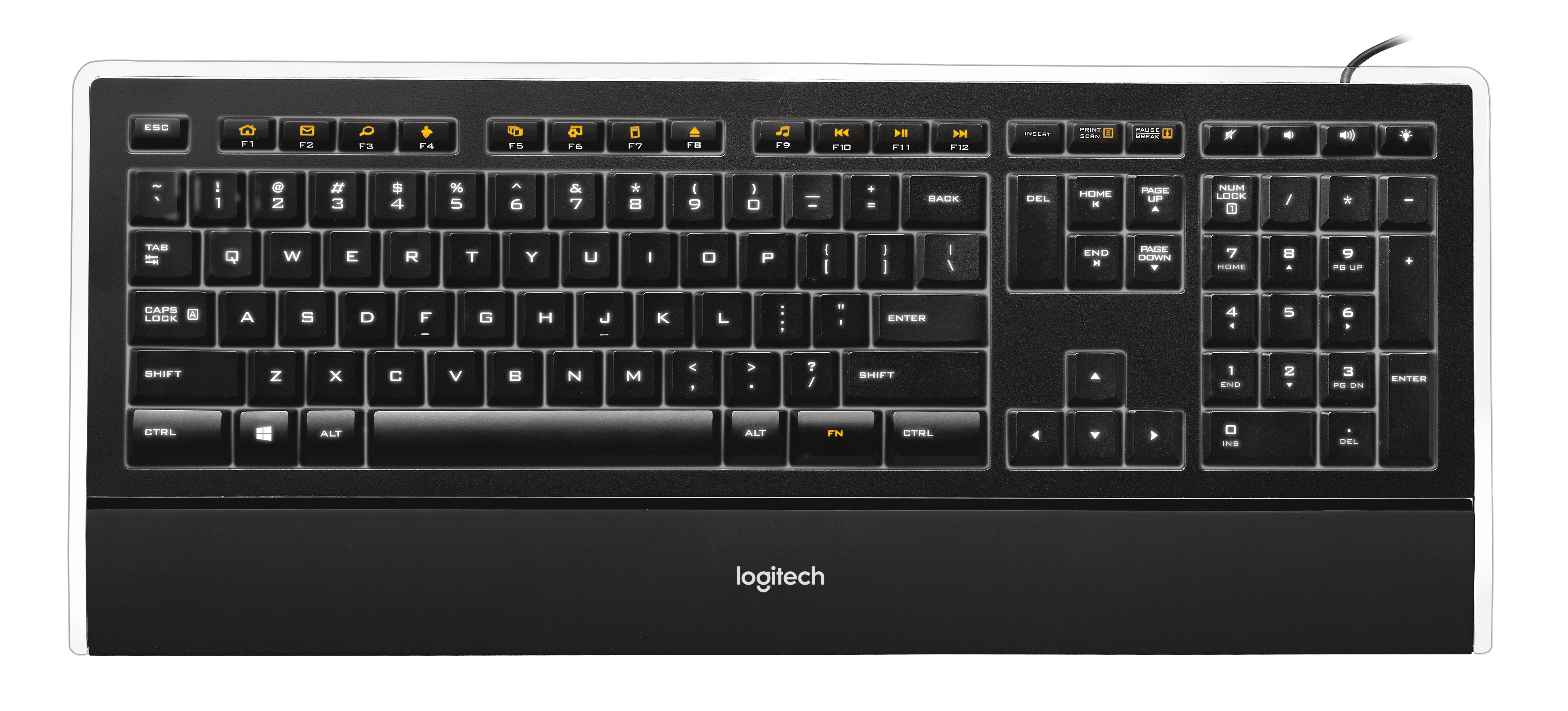 Logitech Illuminated Keyboard k740 clavier Bureau USB AZERTY Français Noir