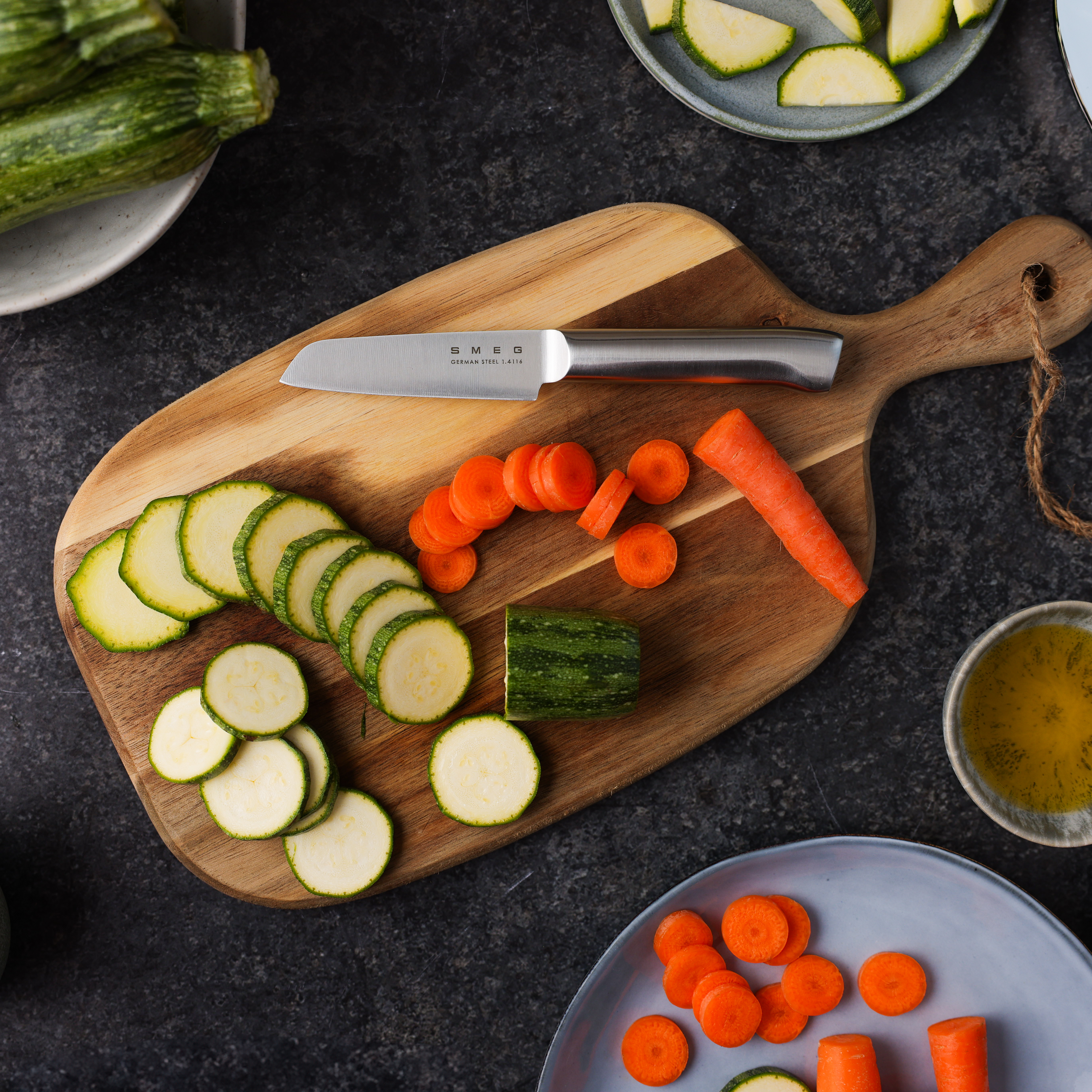 Messenblok SMEG KBSF02PB met 6 RVS-messen / pastelblauw 