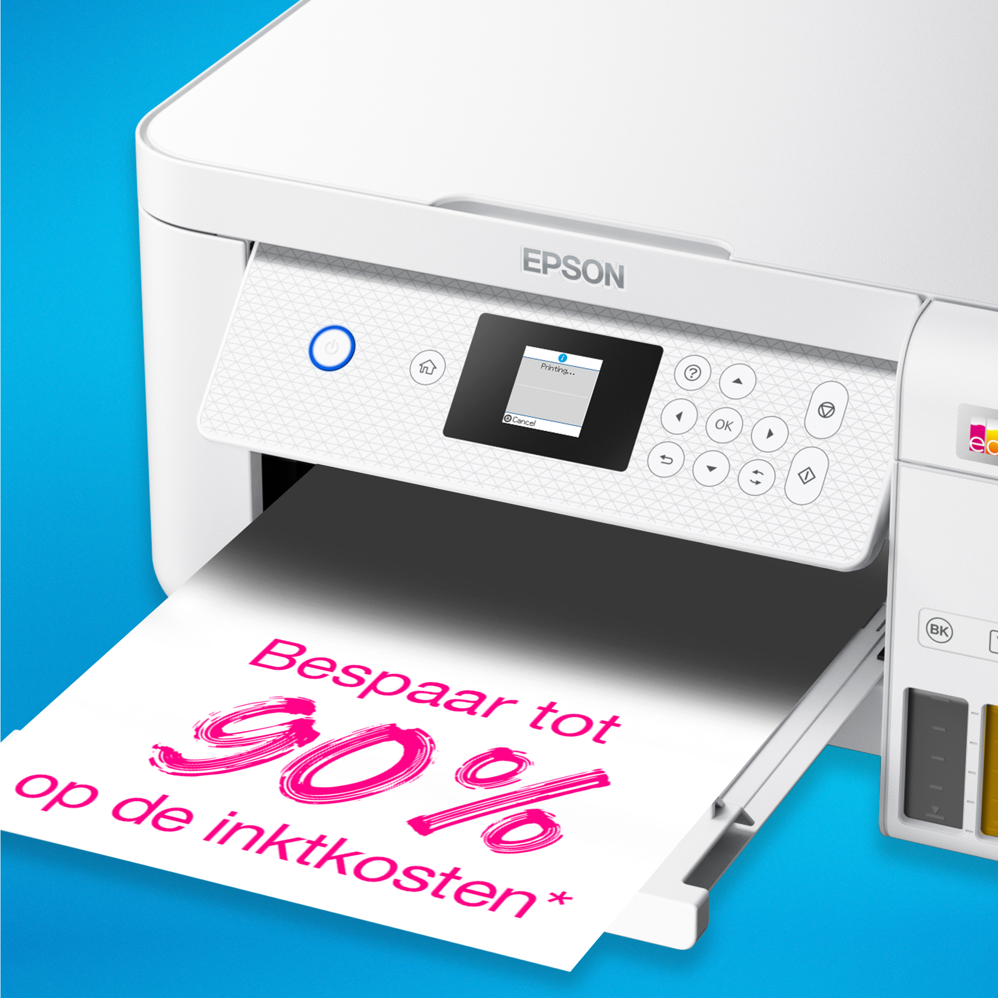 Printer Inkjet EPSON EcoTank ET-2856 Wit AIOFlat Kleur A4