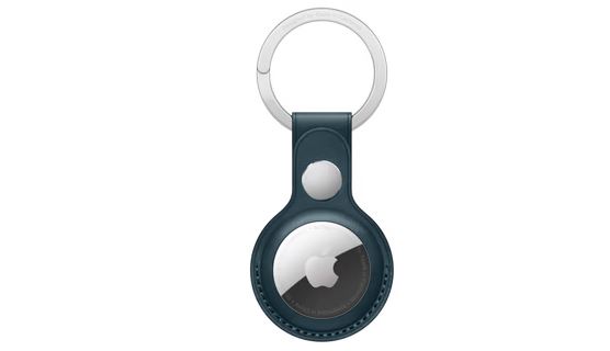 Apple AirTag Leather Key Ring Baltic Blue