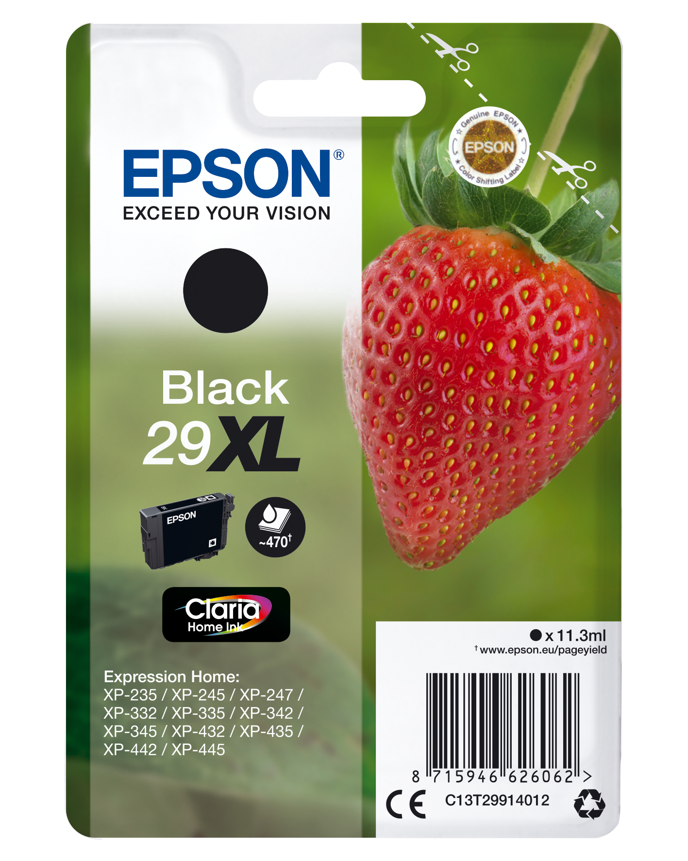 Inktpatroon EPSON C13T29914012 Singlepack 29XL Claria Zwart