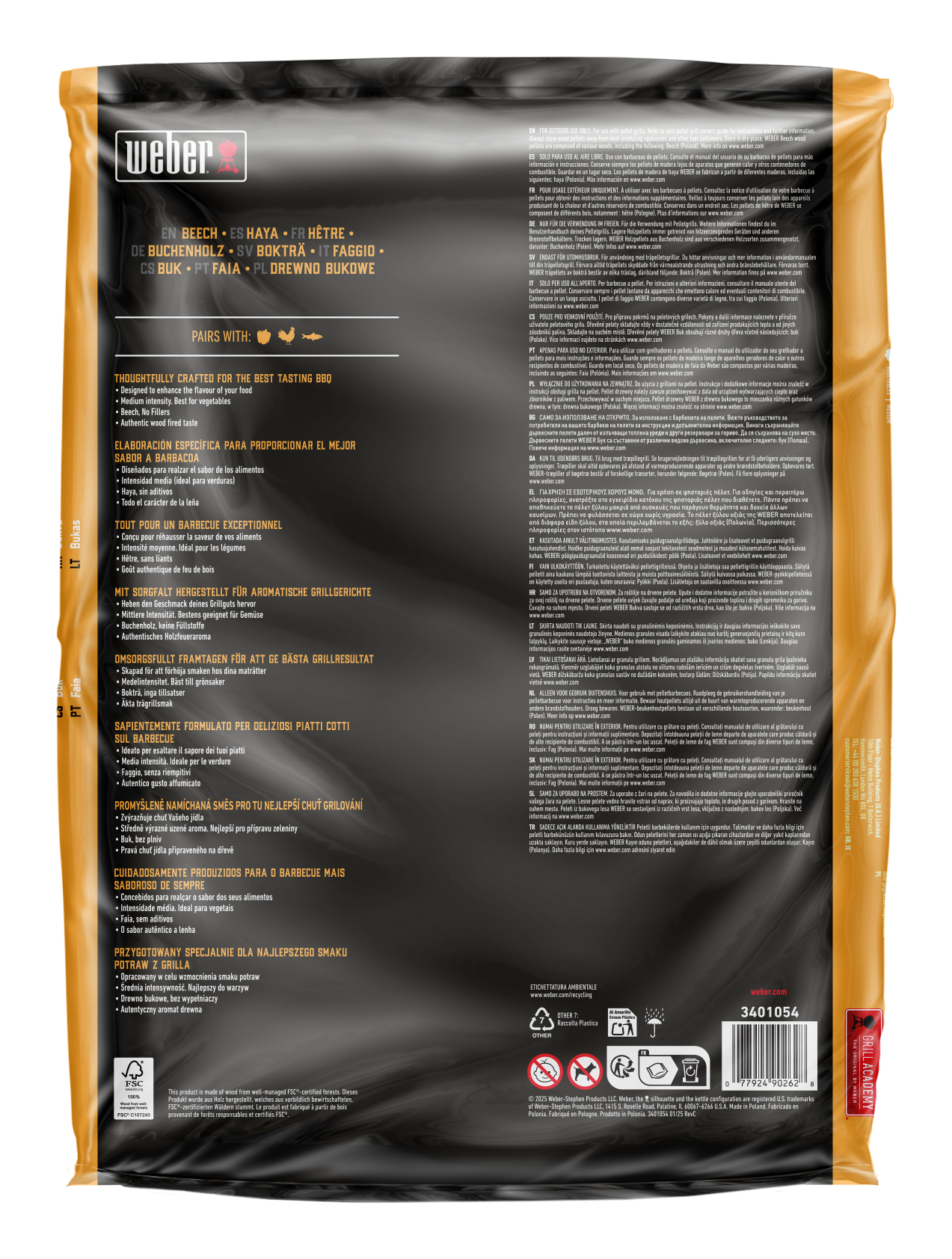 Pellets WEBER 3401054 Beech / 8KG
