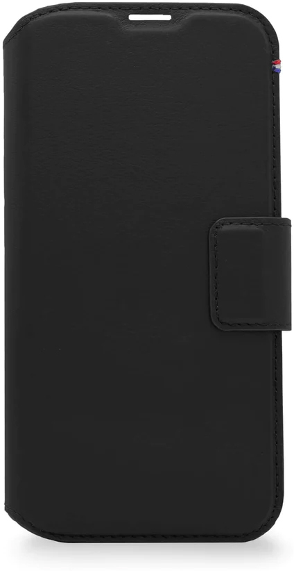 Decoded iPhone 14, housse wallet amovible cuir, noir
