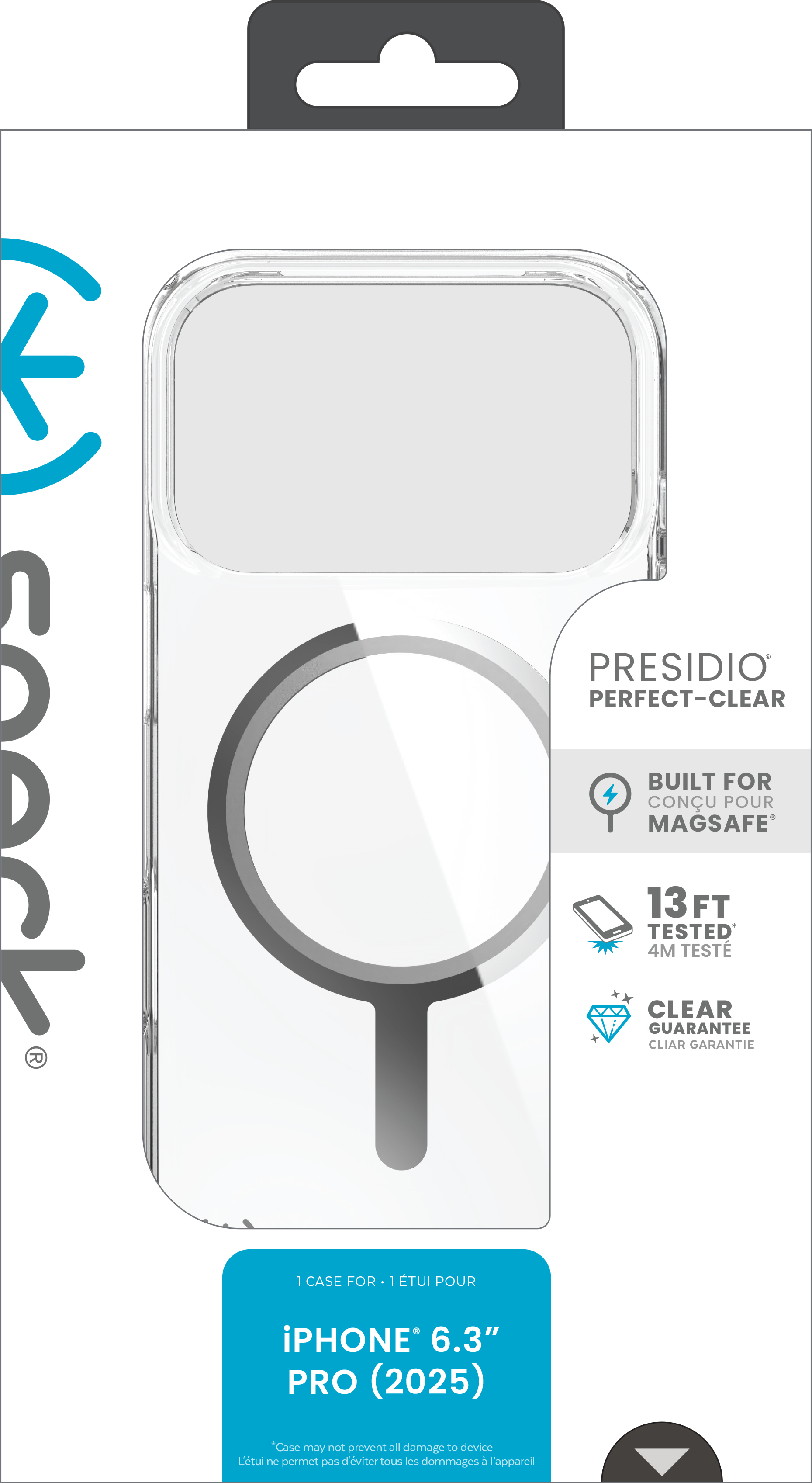 Speck Presidio Perfect Clear + MS Apple iPhone 17 Pro Clear - with Microban