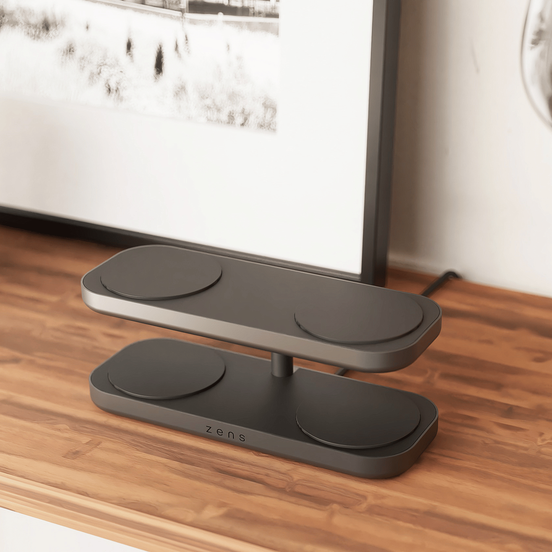 ZENS ZEQC01B/00 oplader voor mobiele apparatuur Hoofdtelefoons, Smartphone, Smartwatch Zwart AC Draadloos opladen Snel opladen Binnen