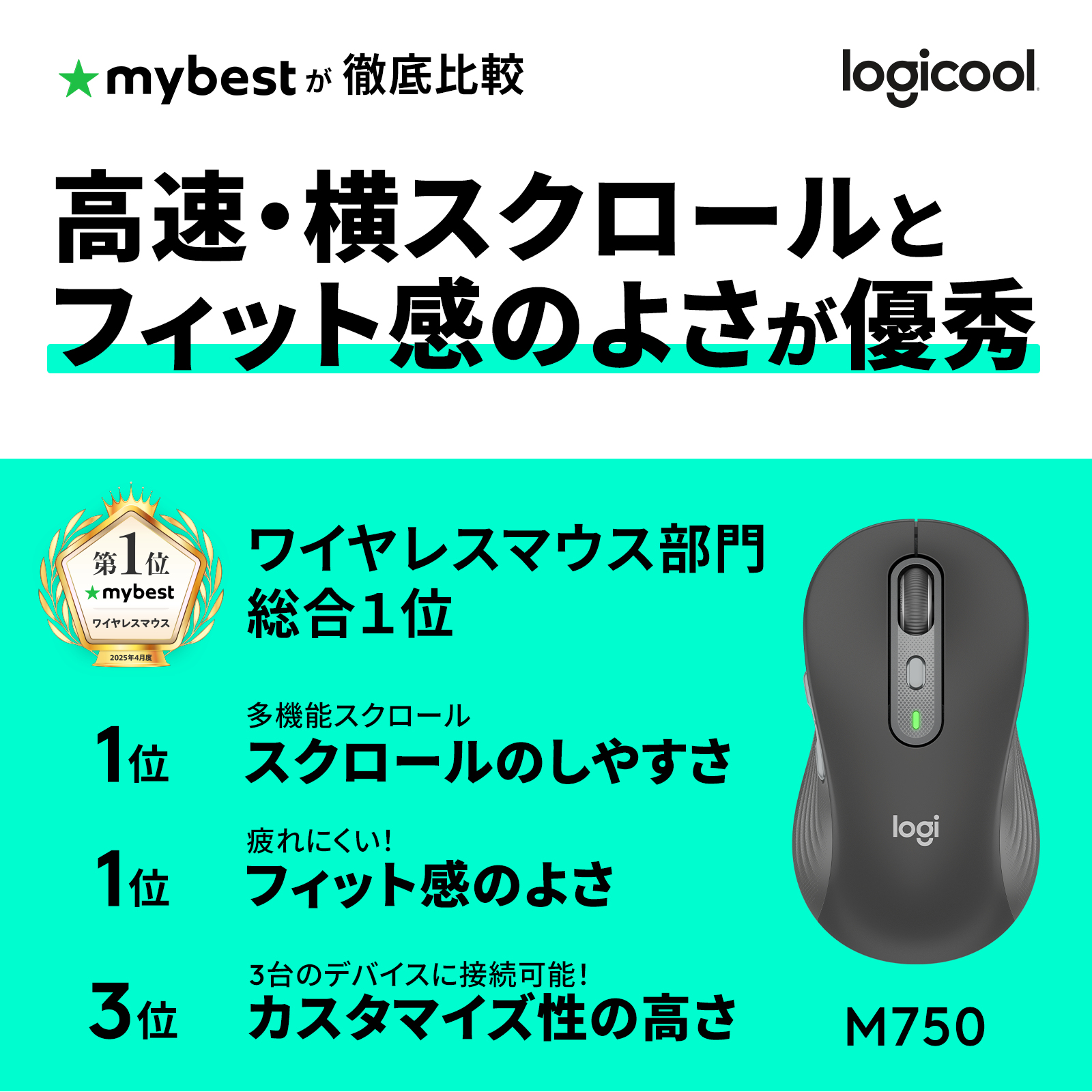 Draadloze Muis Logitech Signature Plus M750 L