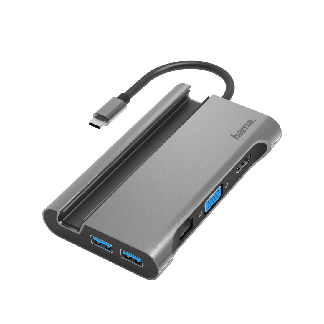 Hama USB-C-hub, Multiport, 7-poorts, 3x USB-A, USB-C, VGA