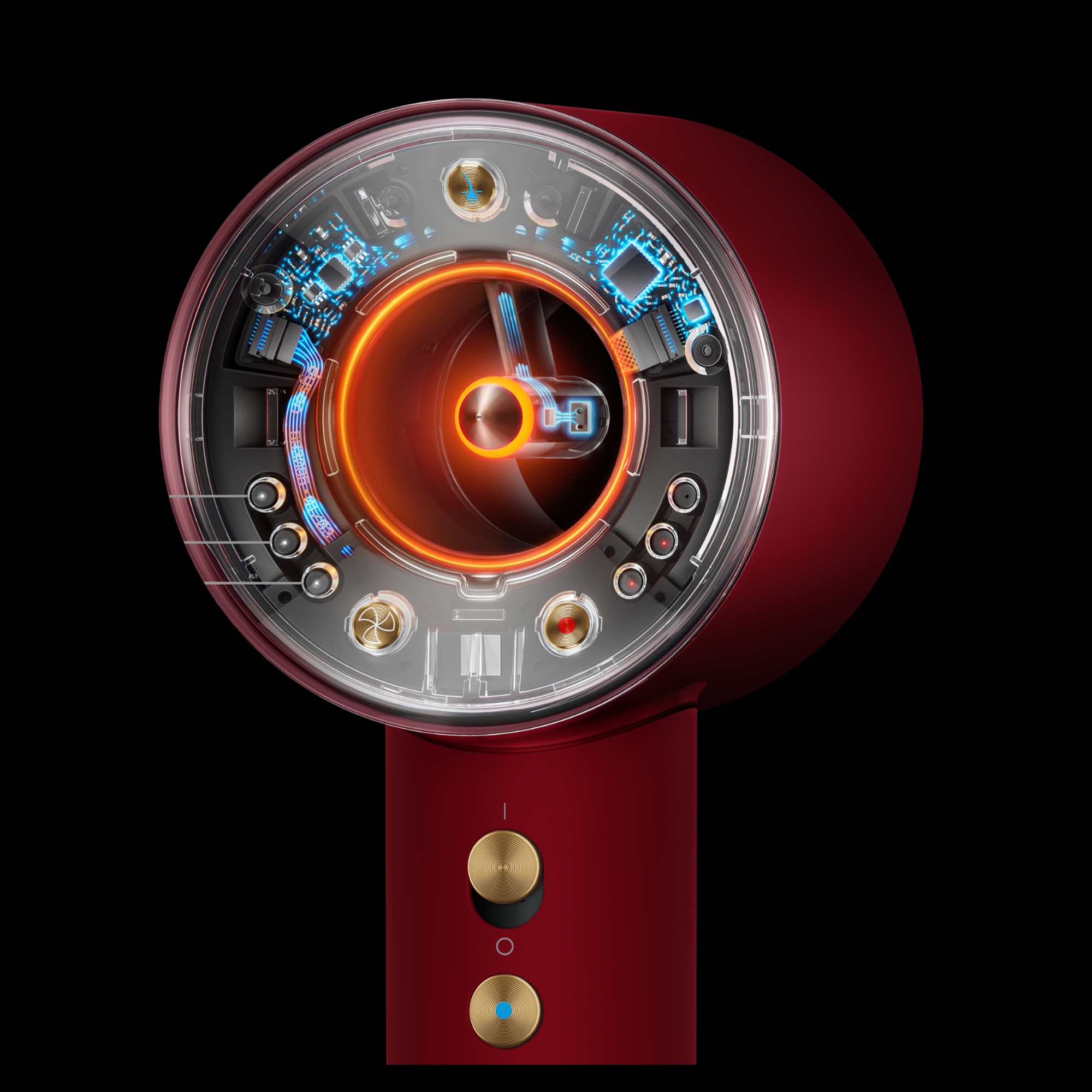 Haardroger DYSON 493117-01 Supersonic Nural / Straight + Wavy / red velvet & gold
