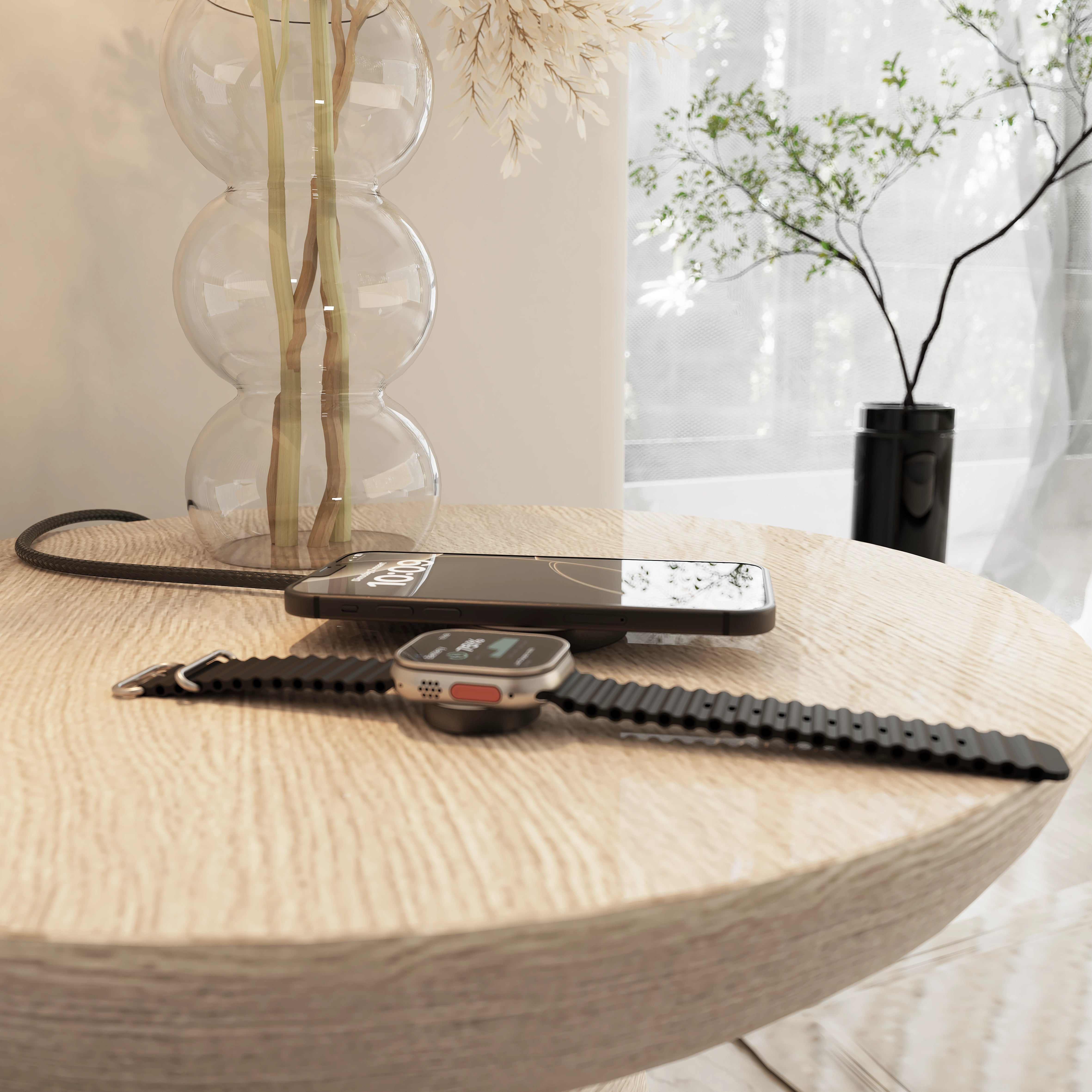 ZENS Charging Cable USB C + Magsafe + Watch Pro Black