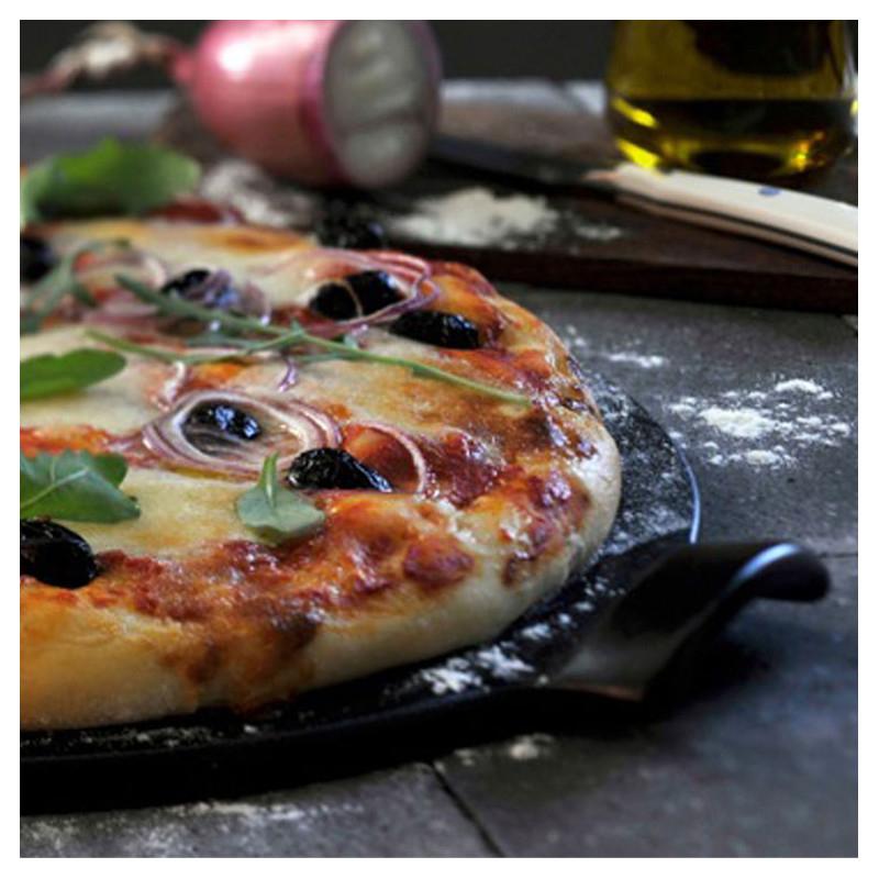 Pizzasteen EMILE HENRY 10.EH797514 Fusain / Ø37cm / effen