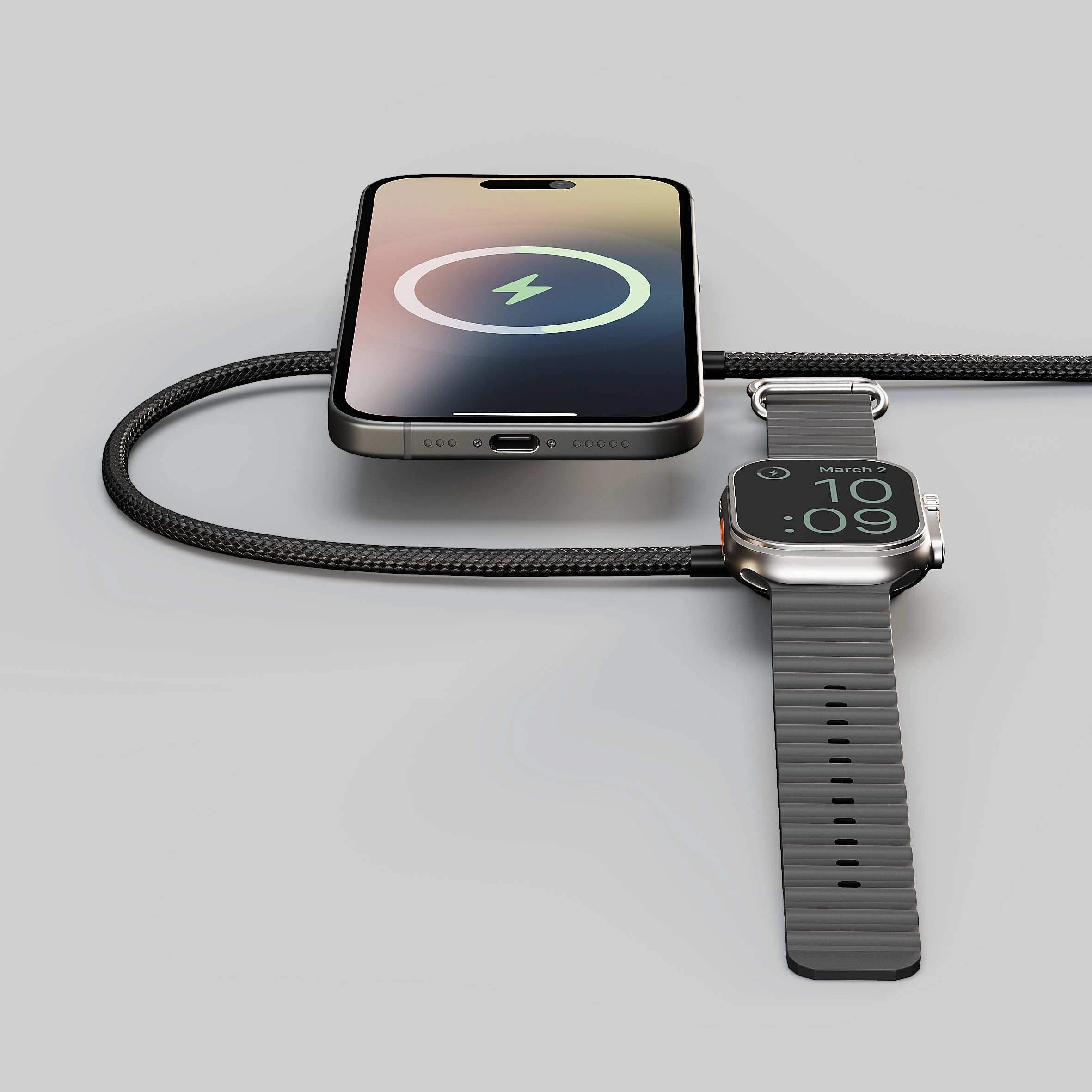 ZENS Charging Cable USB C + Magsafe + Watch Pro Black