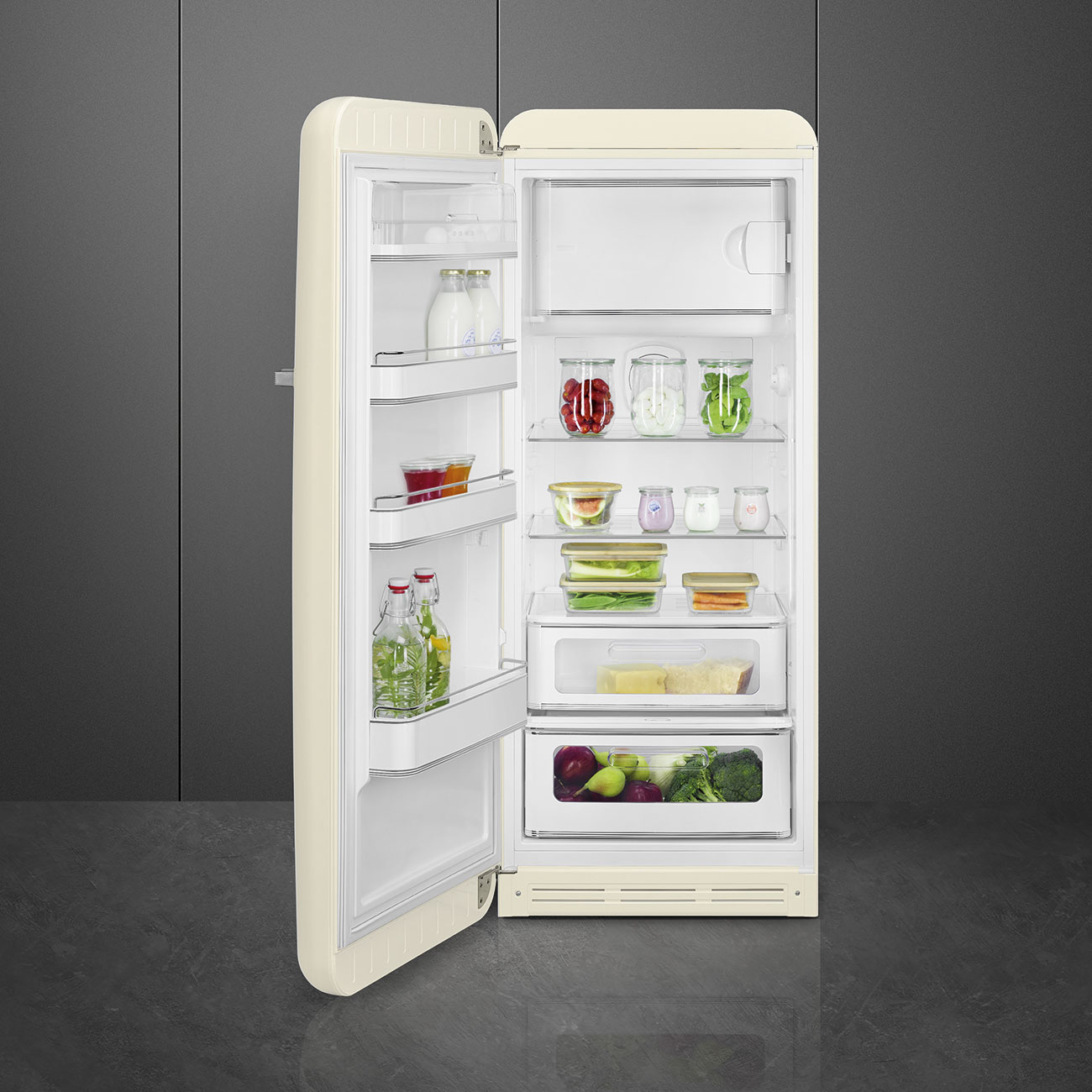 Koelkast SMEG FAB28LCR6 50's Style / C / 244L+26L / 153cm / crème