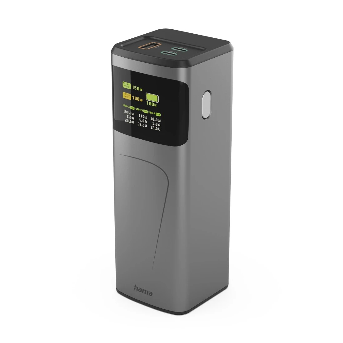 Hama Power Pack High Power, 150 W, 24000mAh, 2 USB-C, USB-A, chrge rapide