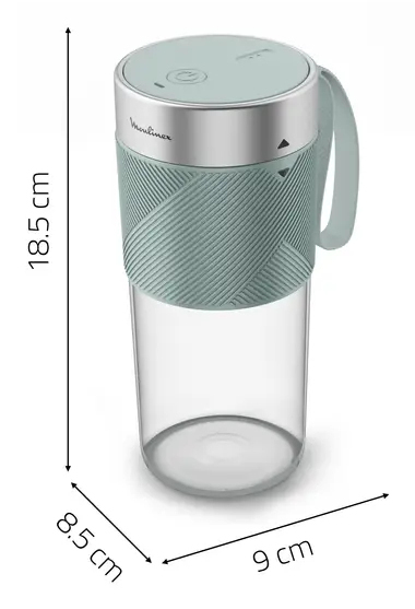 Blender MOULINEX LM1C0410 Lightmix On The Go / Groen / 300ml / draagbaar / oplaadbaar 
